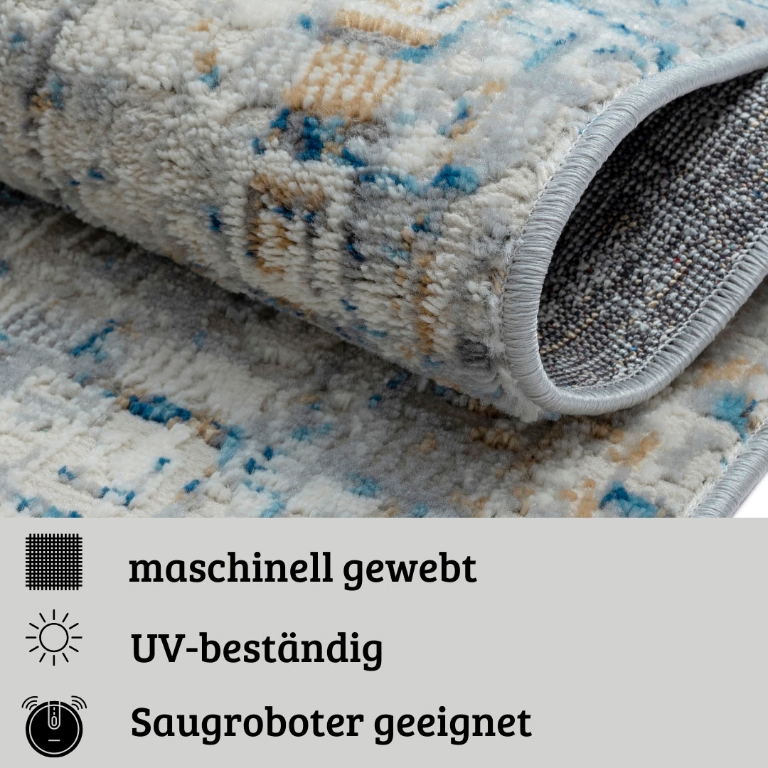my home Teppich »Jaxyn«, rechteckig, 8 mm Höhe, Kurzflor, modernes Design, pflegeleicht, Wohnzimmer