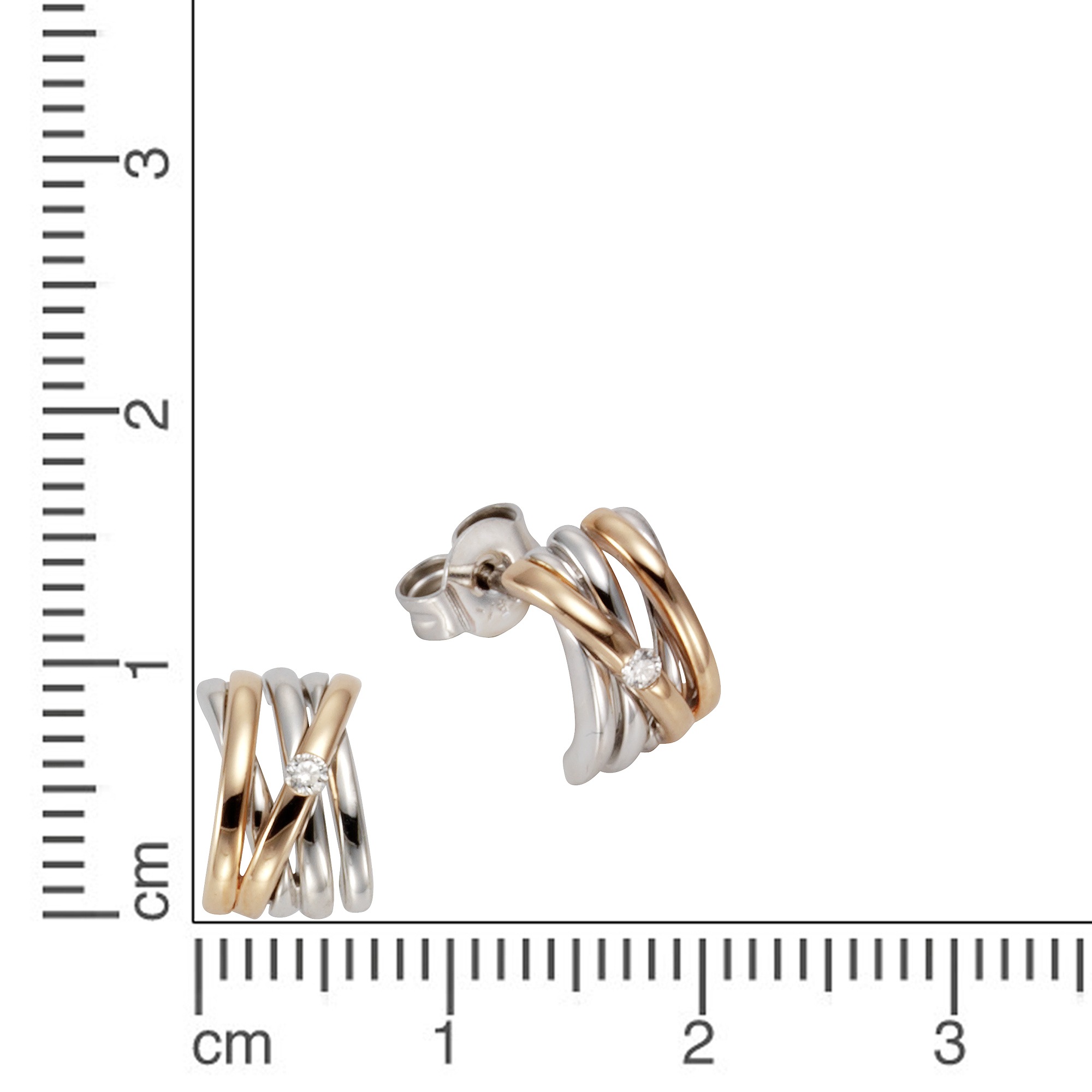 Orolino Paar Ohrstecker »585 Gold zweifarbig Brillant 0,04ct.«