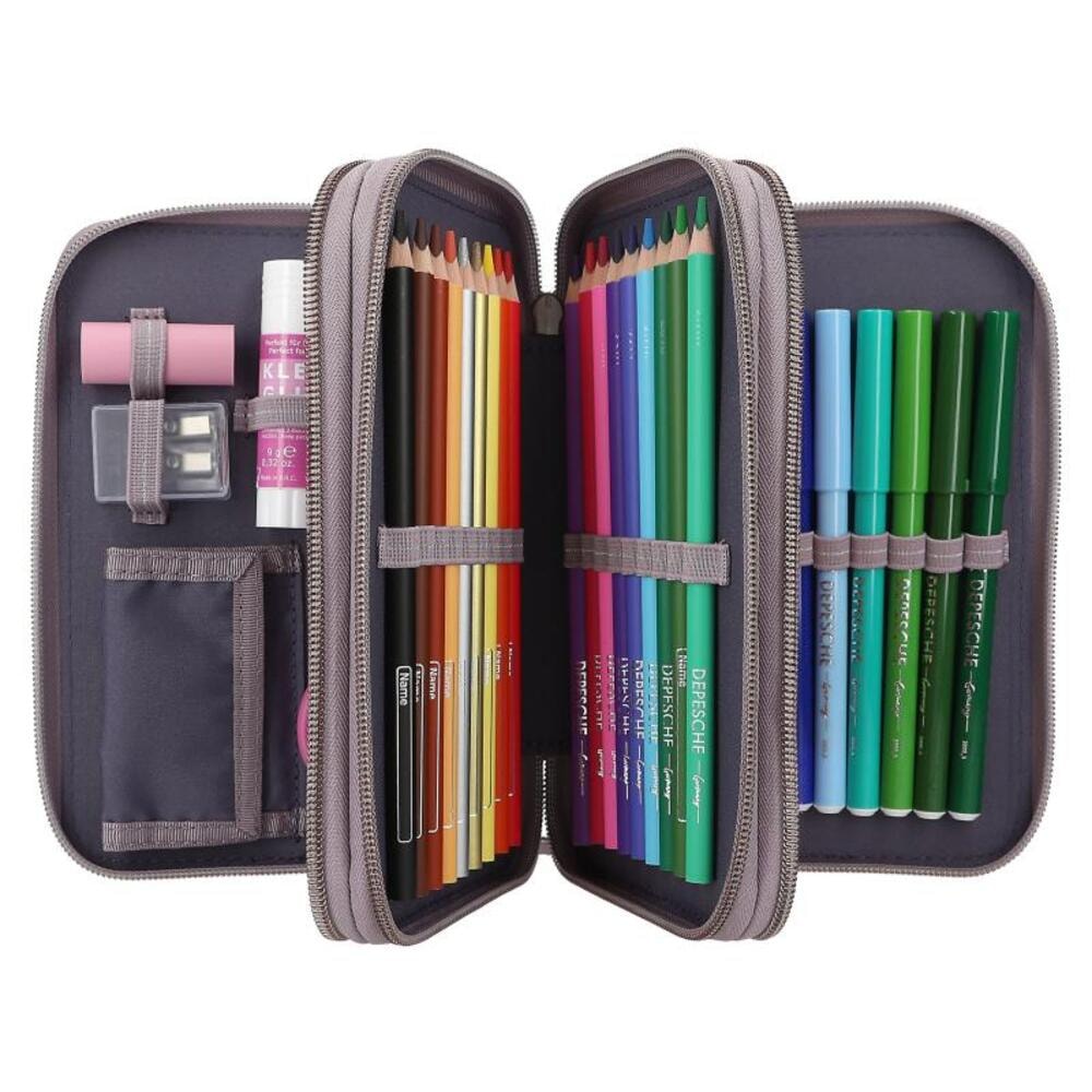 Depesche Buntstift »3-Fach Federtasche LED Seerosen Miss Melody 20 x 13 x 7,5 cm bunt«