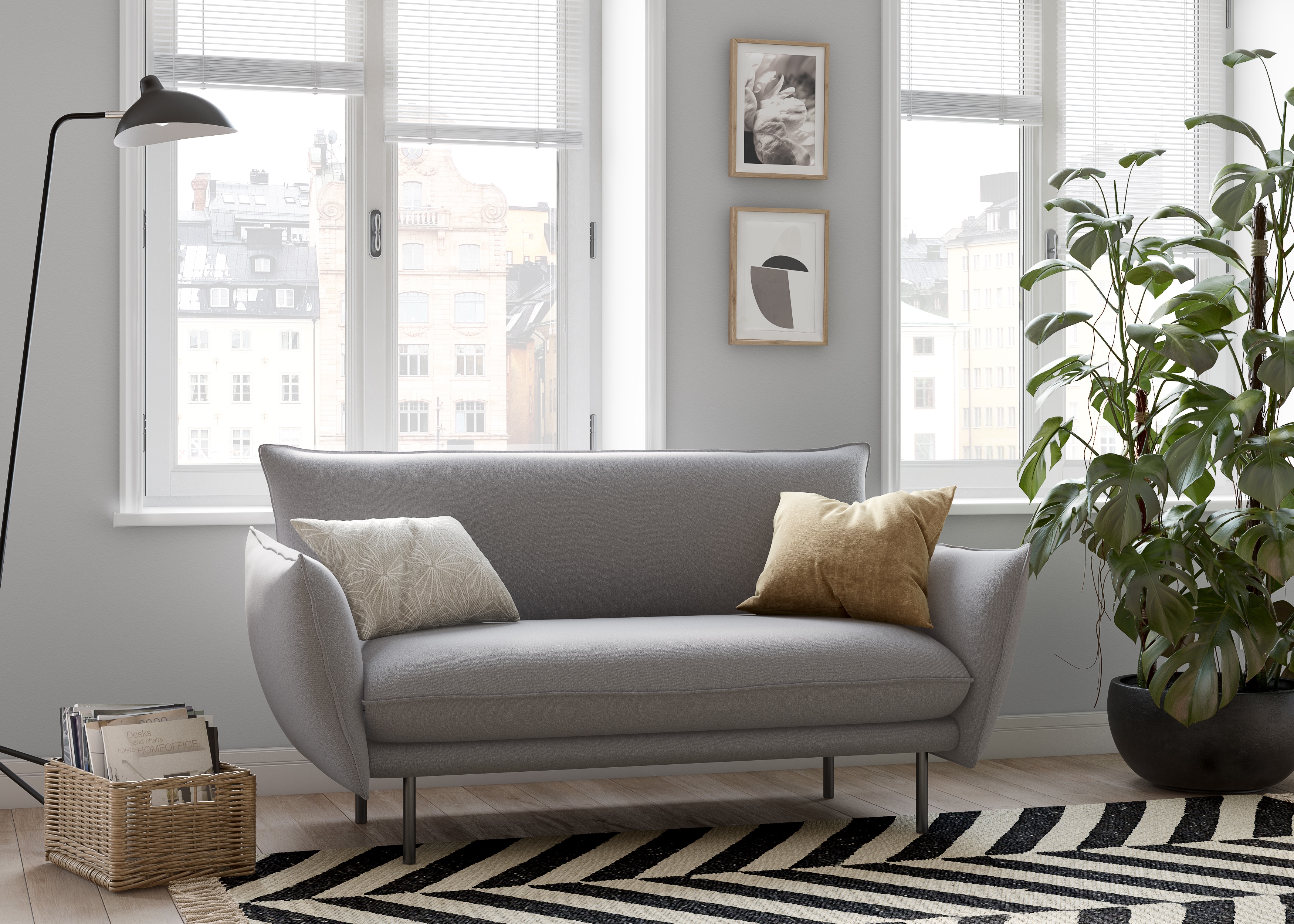 OTTO home 2-Sitzer "Stine" Besonderes Design durch Kissenoptik und Keder
