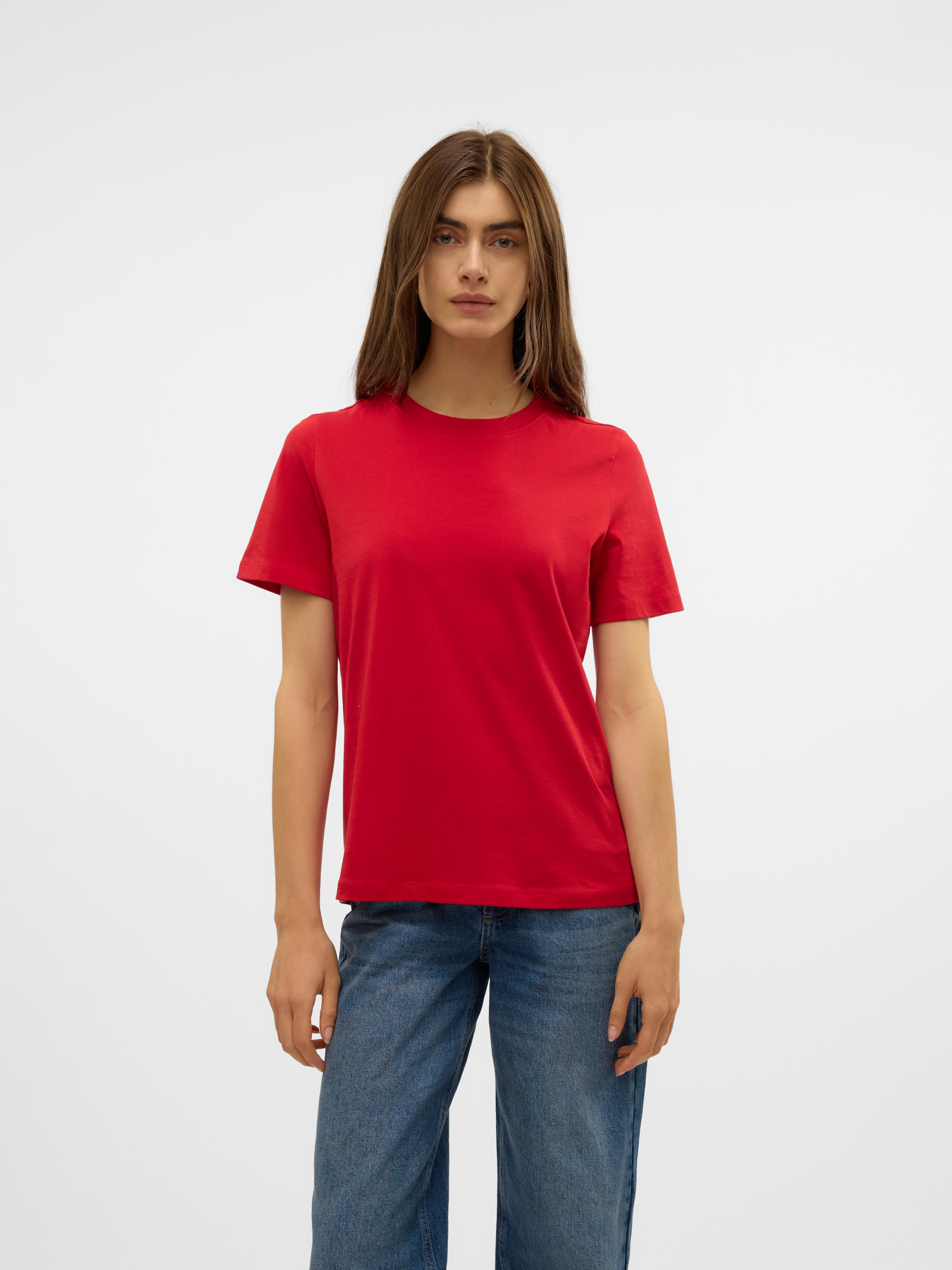 Vero Moda Kurzarmshirt "VMPAULINA SS T-SHIRT GA JRS NOOS" Baumwolle, regula günstig online kaufen