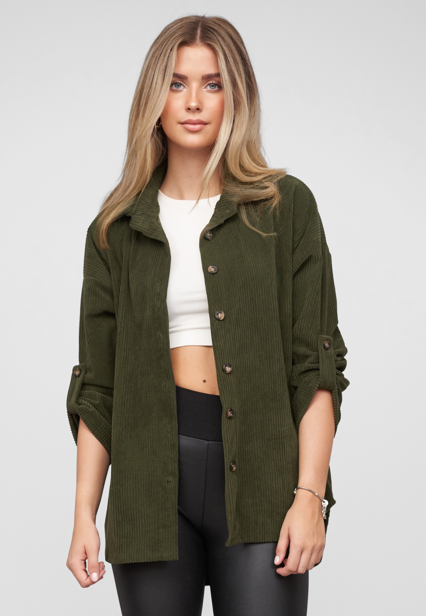CLOUD 5IVE Klassische Bluse »CLOUD 5IVE Turn-Up Cordurory Blouse«