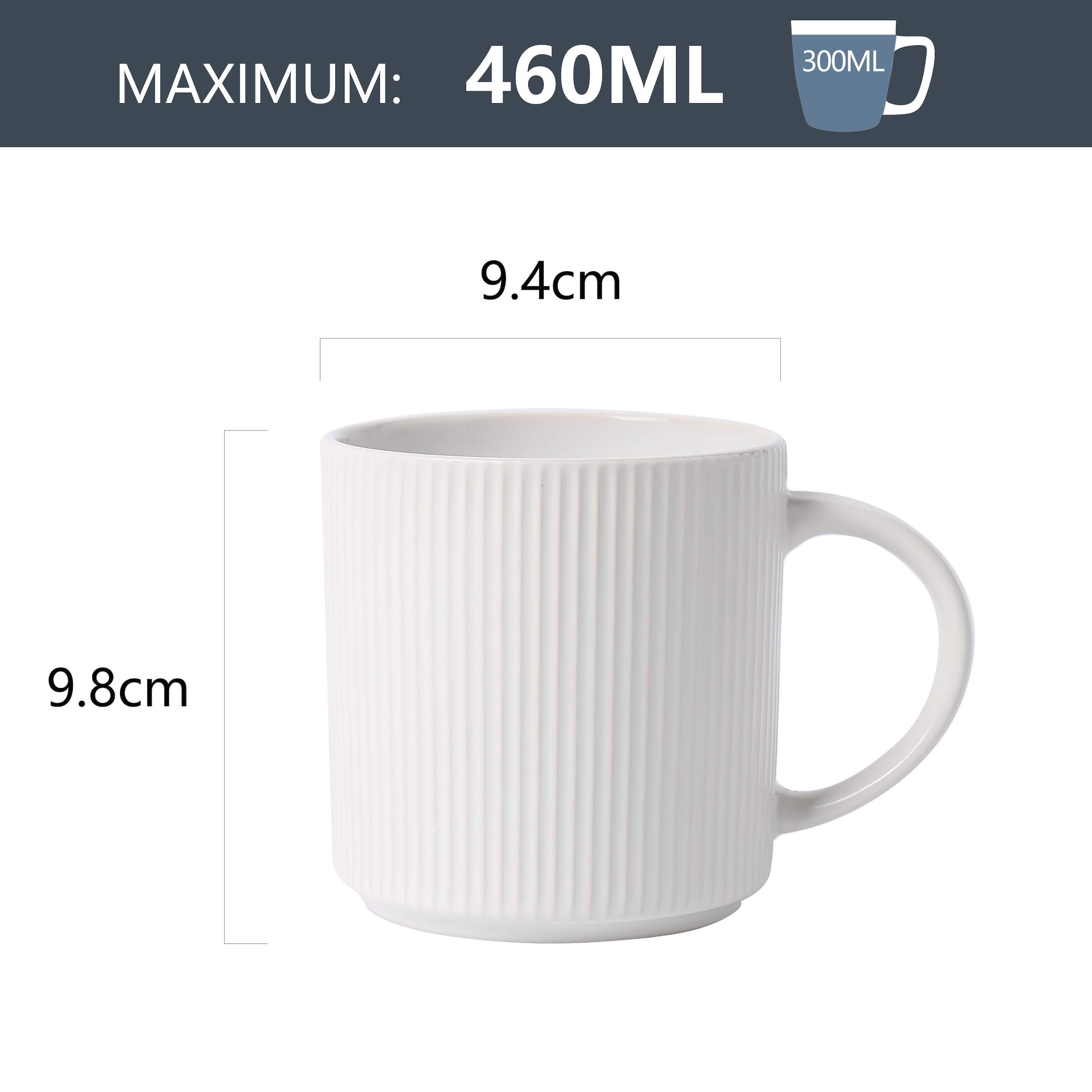 OTTO home Becher »Kaffeebecher Ylvii, 6er Set«, (Set, 6 tlg.), spülmaschinenfest und mikrowellengeeignet, 460 ml