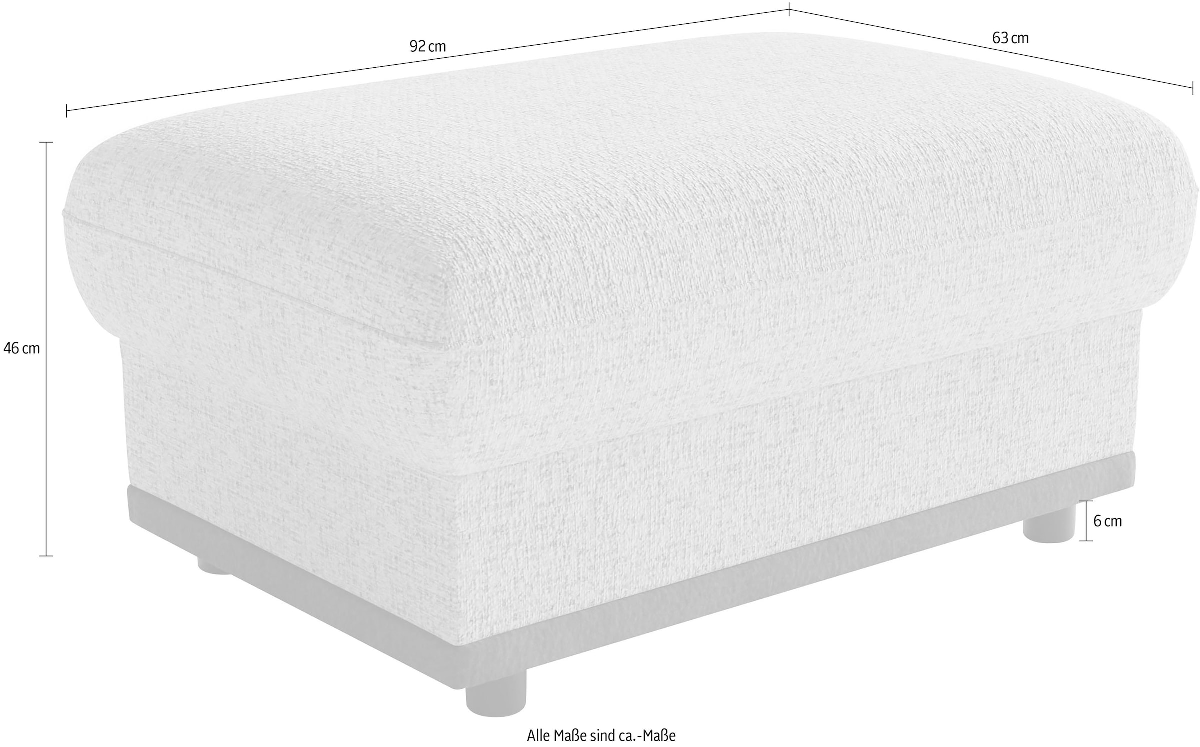 sit&more Polsterhocker »Cordoba B: 92 cm, Sitzhöhe: 46 cm« Flexible Ablagefläche, passend zur Serie Cordoba
