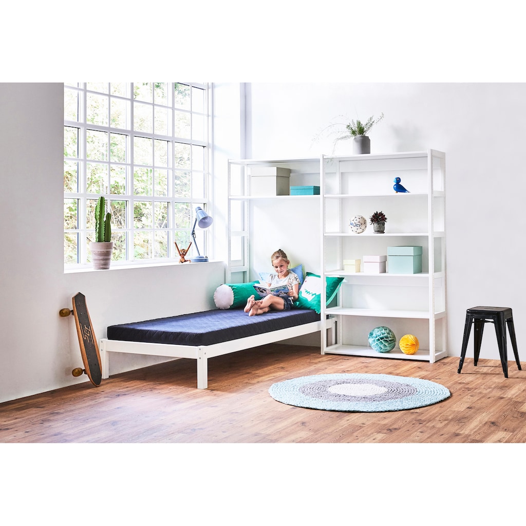 Hoppekids Jugendzimmer-Set »STOREY«, (Set, 16 St., Kinderbett, Rollrost, Schaummatratze, Regalsystem, 8 Einlegeböden)