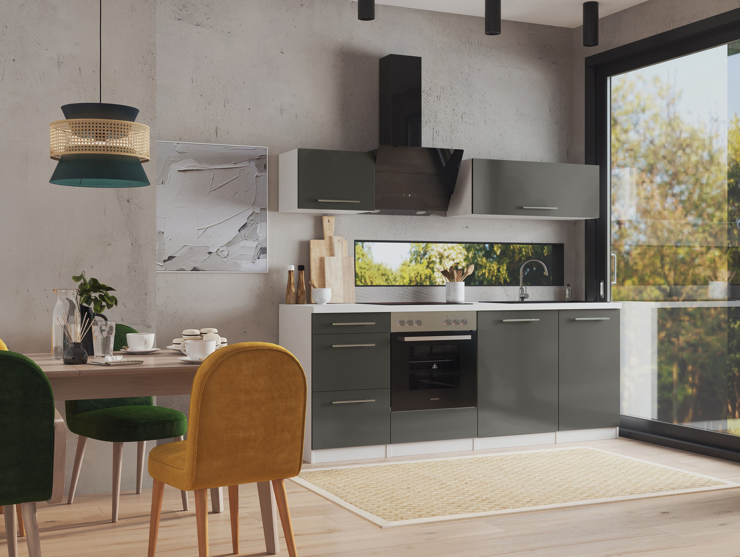 RESPEKTA Küche "Amanda" Breite 220 cm, mit Soft-Close, exklusiver Konfigura günstig online kaufen