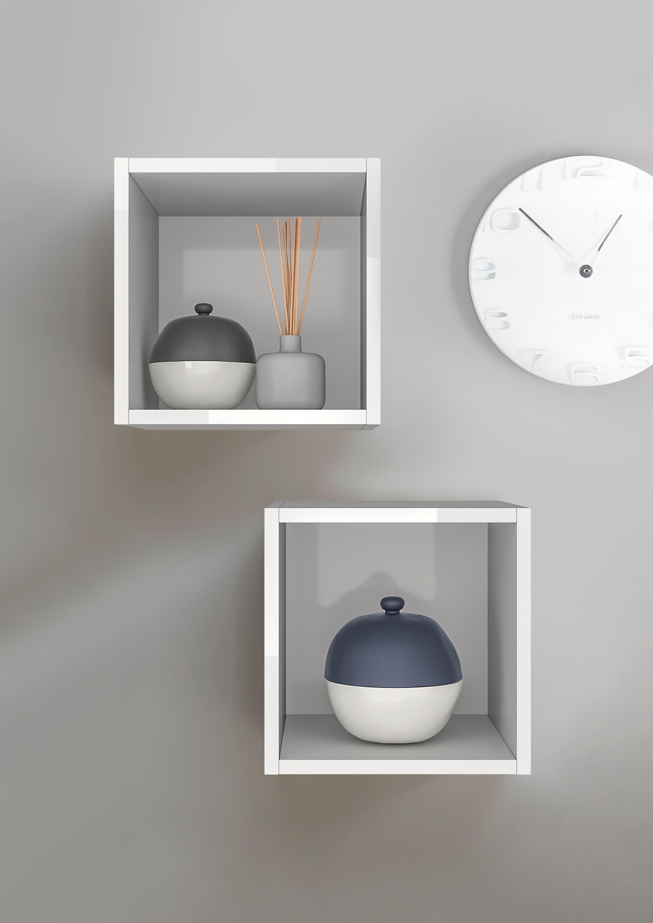 INOSIGN Wandregal "Wandregal Infinity" Set, 2 kleine Würfelregale, 2 Stk. t günstig online kaufen