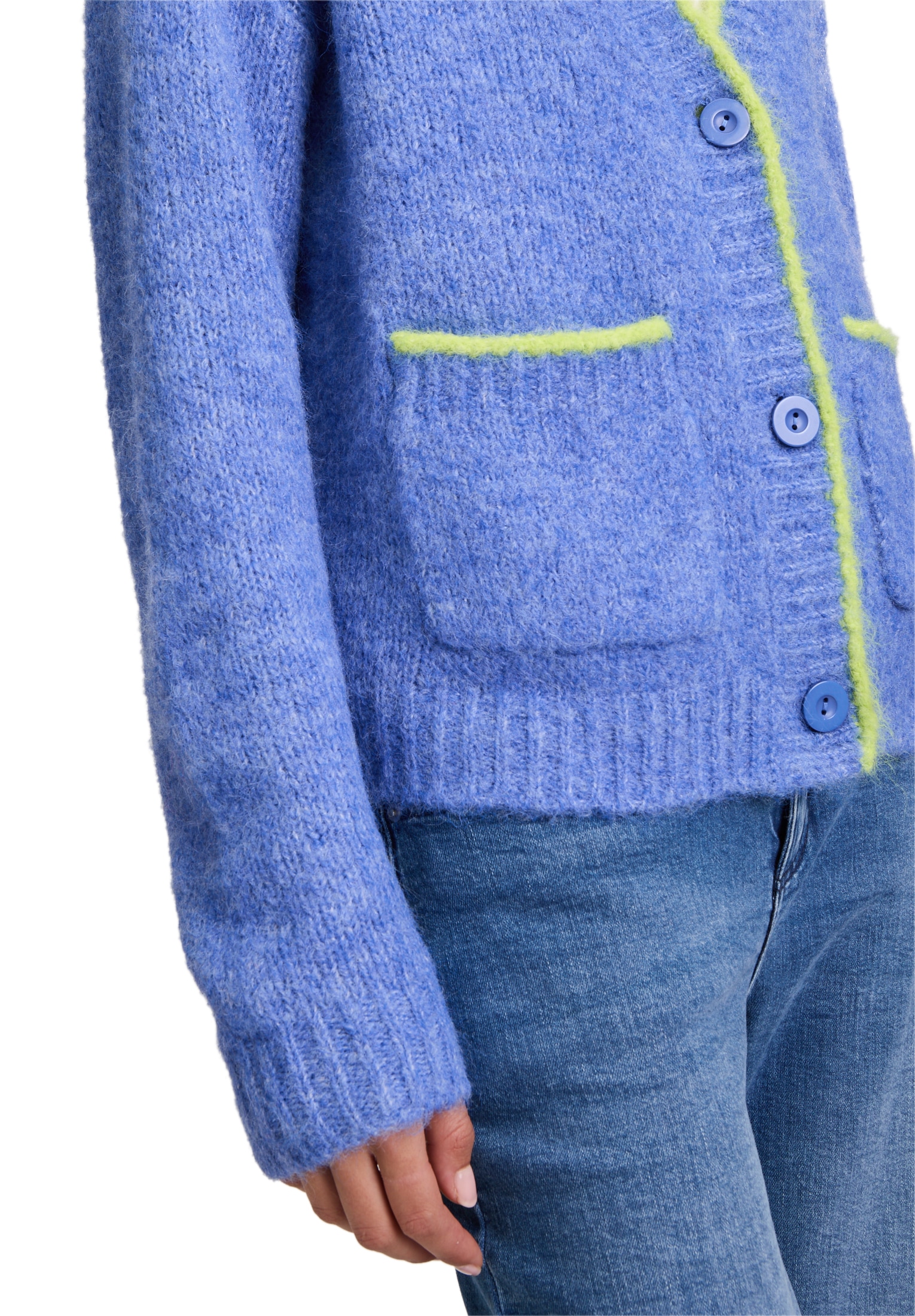Cartoon Strickjacke »Cartoon Damen Strick-Cardigan mit V-Ausschnitt«, Rippbündchen