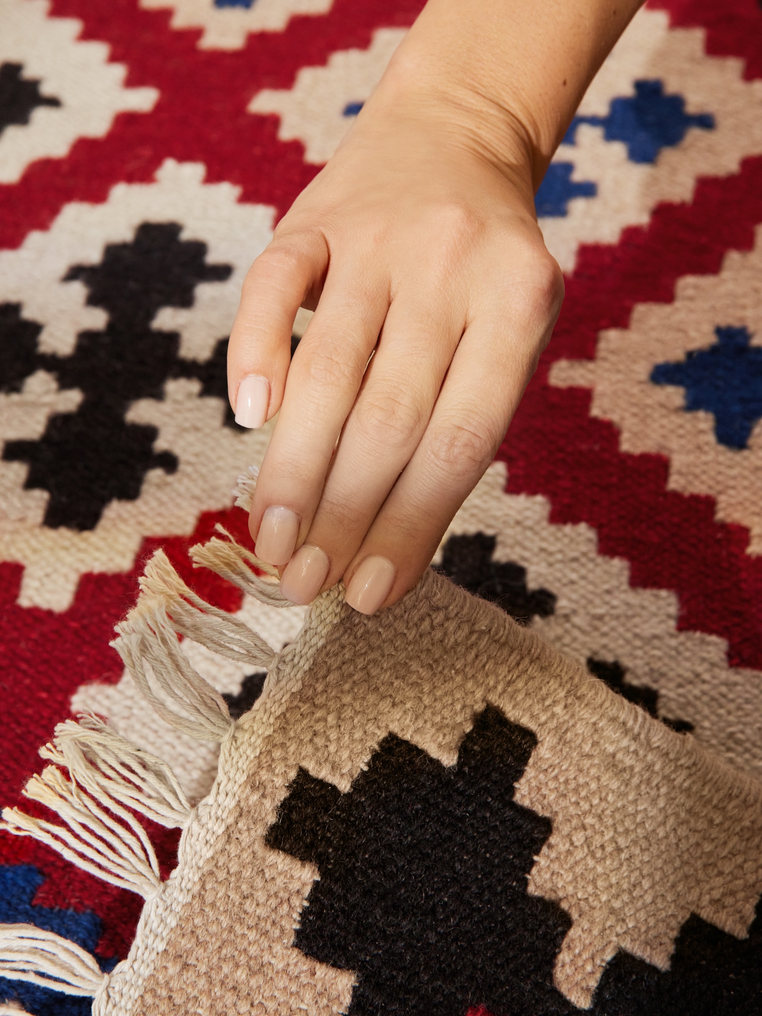 HANSE Home Teppich »Kelim Rami«, rechteckig, 3 mm Höhe, Wolle, Baumwolle, Natur, Handgewebt, orientalisch, Boho, traditionell