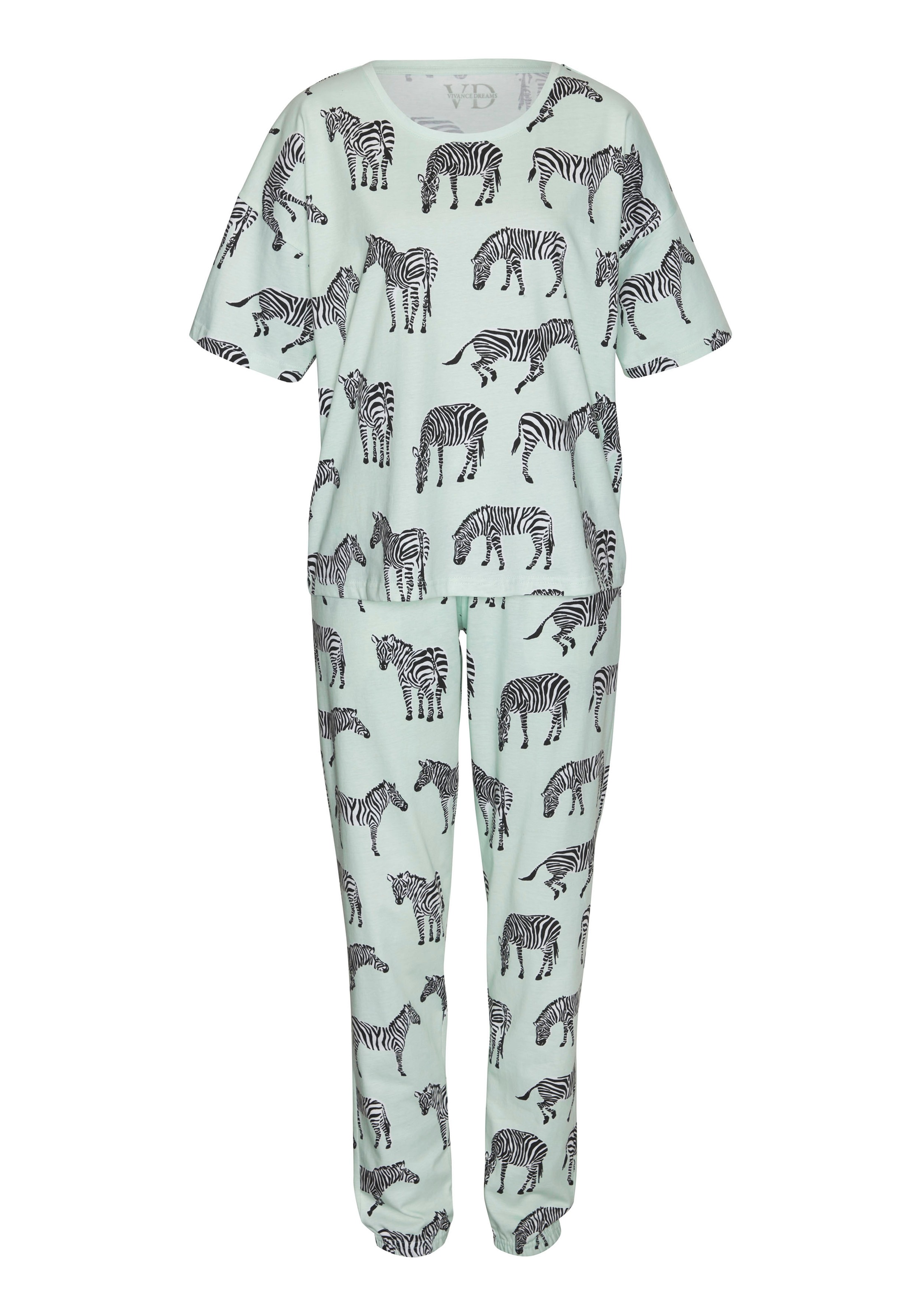 Vivance Dreams Pyjama, (2 tlg.), mt Animal Alloverprint günstig online kaufen