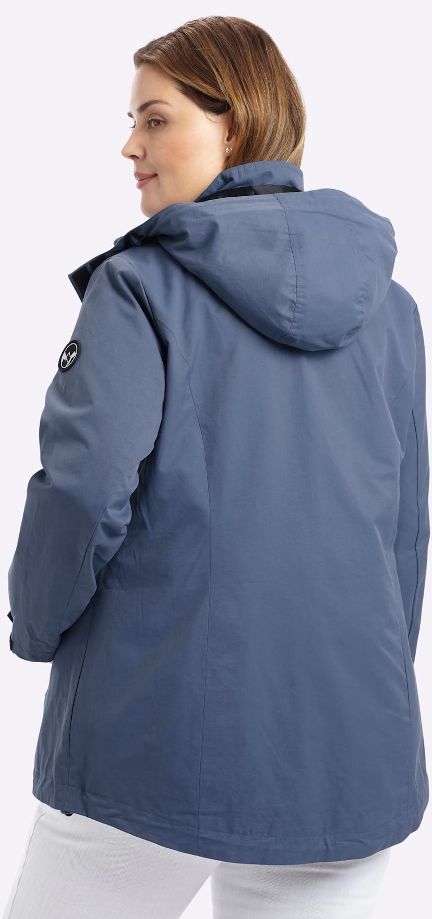 Sheego Damen Rauchblau Regenjacke Mit Kapuze erhältlich in Größe 44/46/48/50/52 von Baur - Bild 3