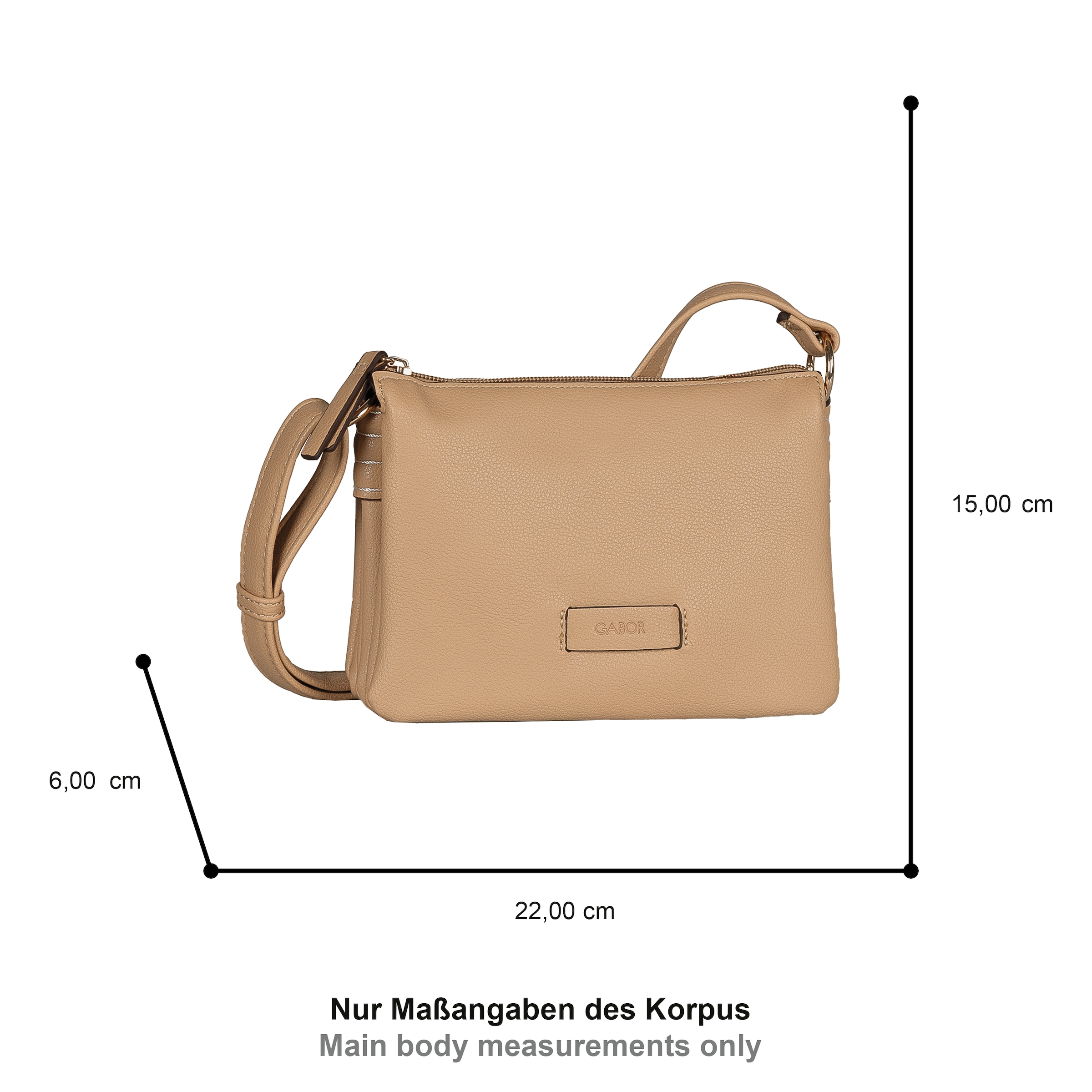 Gabor Umhängetasche »Carmela« feine Details mit dekorativen Handstichen und Logolasche