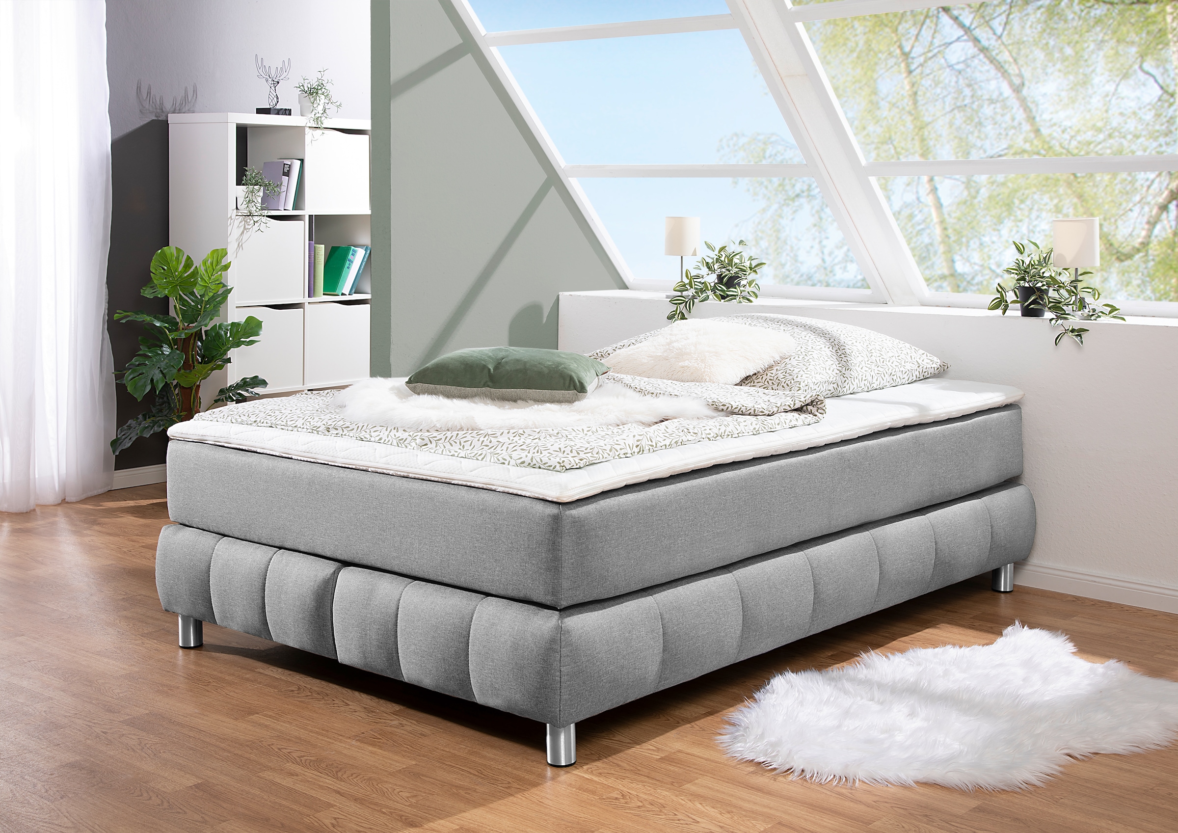 Boxspringbett »Salo«, Ohne Kopfteil, inkl. Topper, auch in Überlänge 220 cm