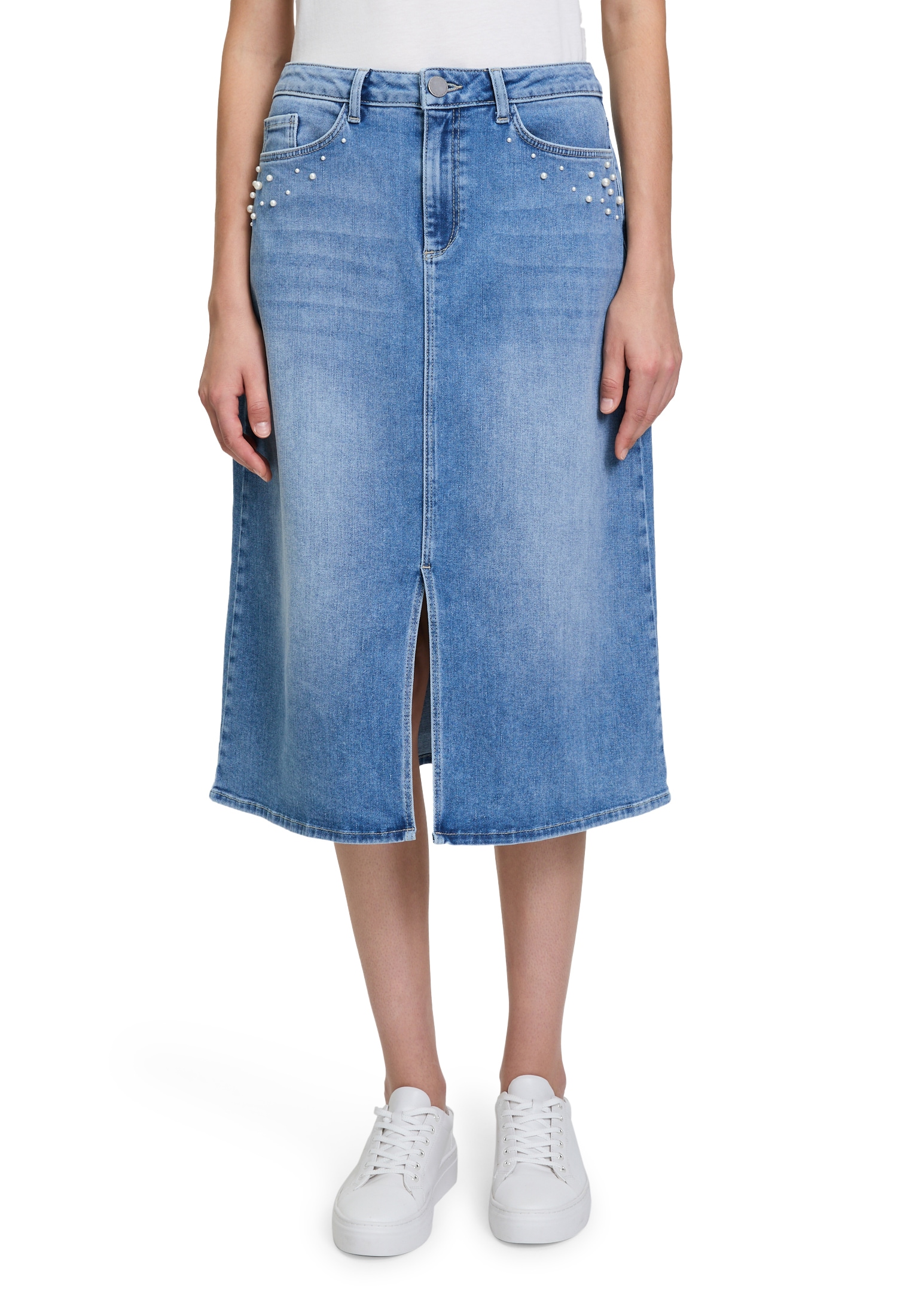 Betty&Co Midirock "Betty & Co Damen Jeansrock mit Waschung", Form günstig online kaufen