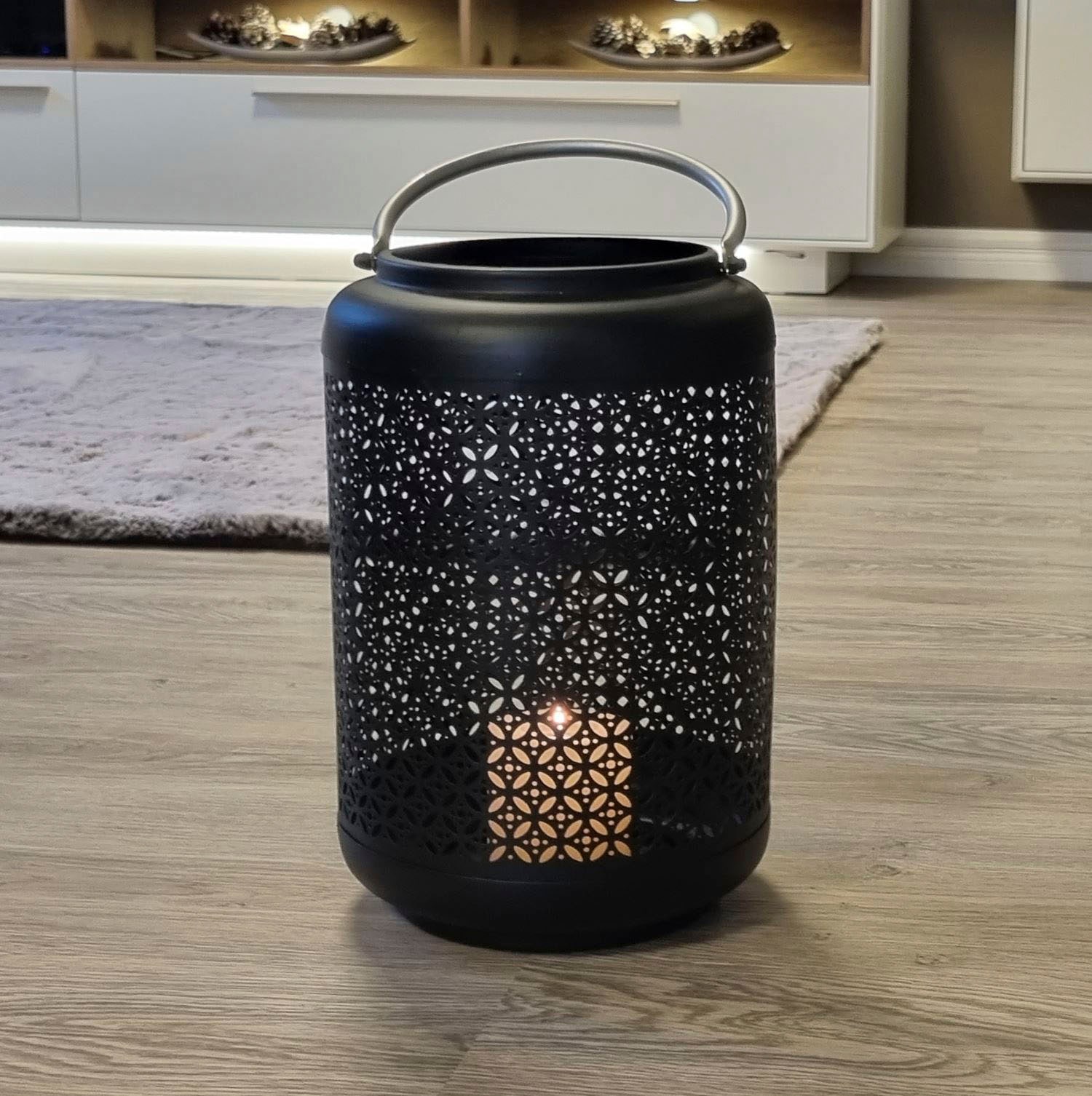 Ambiente Haus Kerzenlaterne »Laterne mit Silber-Griff - (H) 42 cm«