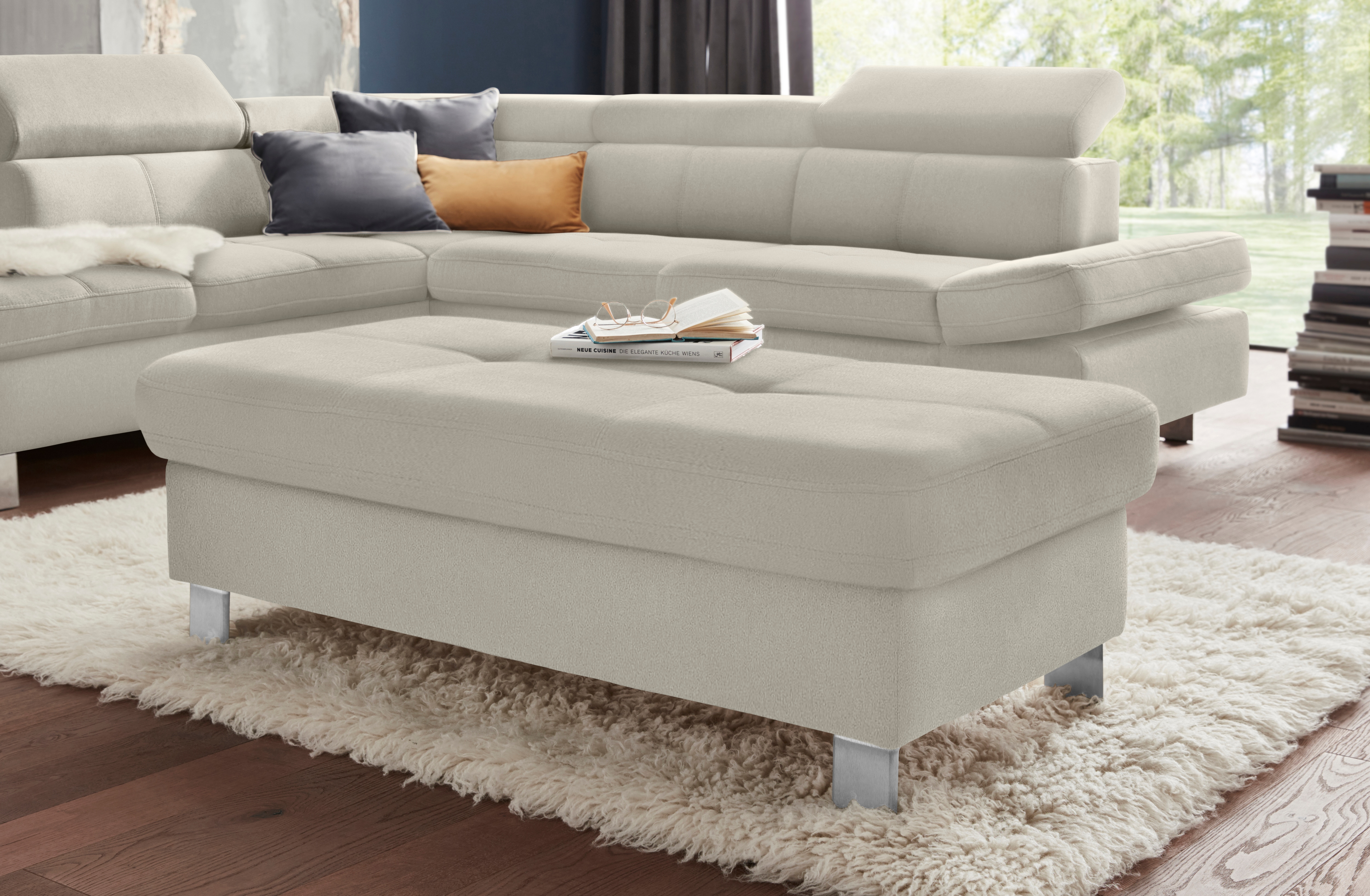 exxpo - sofa fashion Hocker "Fiji Bankhocker mit Staufach unter der Sitzfläche" elegant modern mit toller Detailverarbeitung