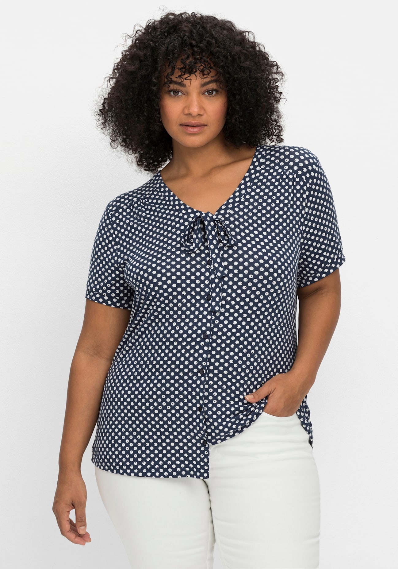 sheego by Joe Browns Kurzarmshirt "Blusenshirt", (1 tlg.) günstig online kaufen