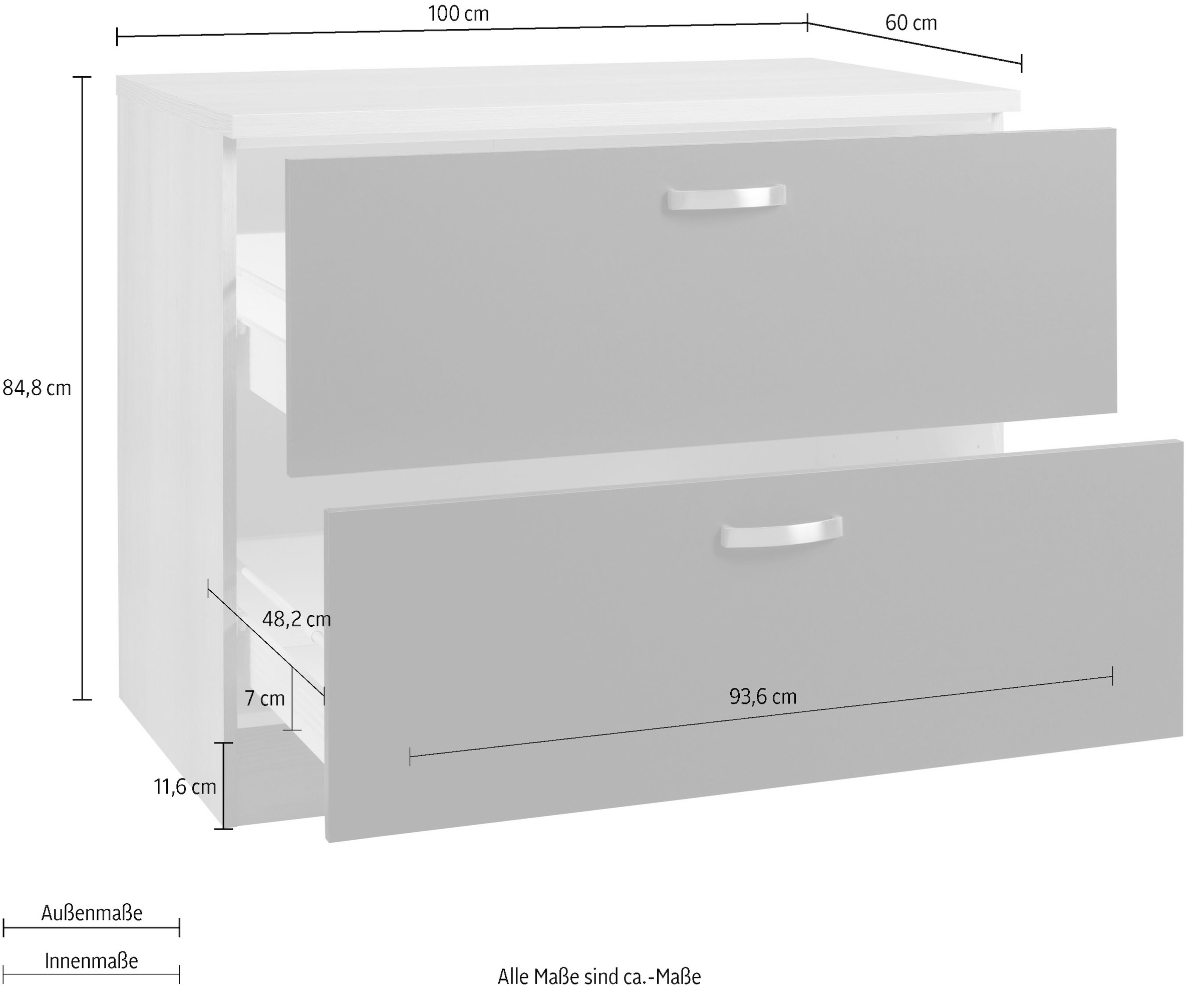 OPTIFIT Unterschrank »Faro«, mit Metallgriffen, Breite 100 cm | BAUR