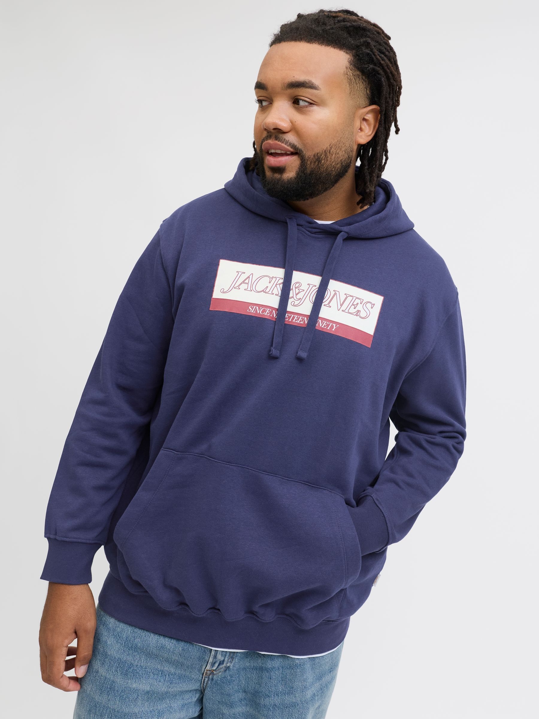 Jack & Jones PlusSize Kapuzensweatshirt »JORINWOOD BLOCK BRANDING SWEAT HOO PLS«
