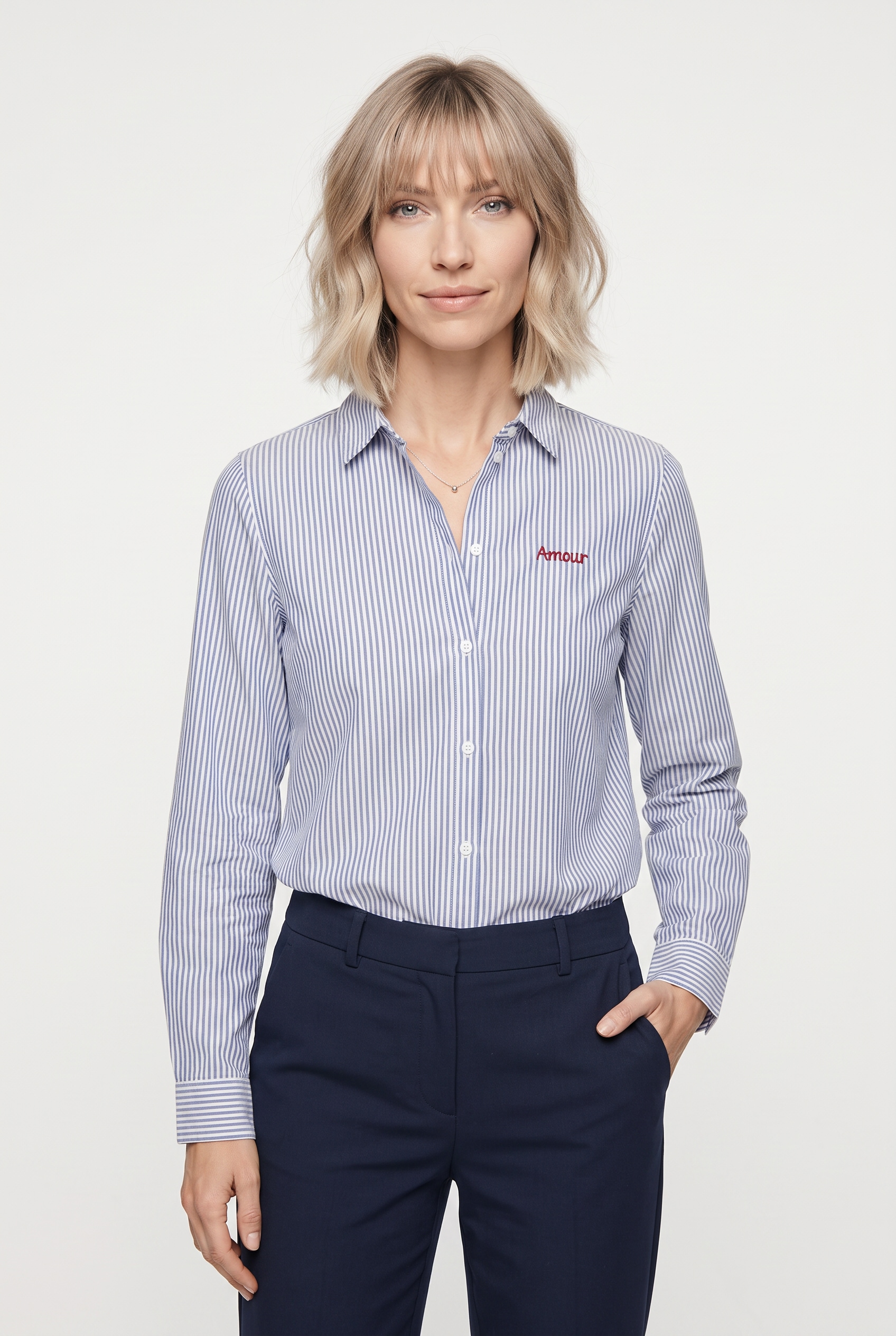 pieces Langarmbluse "PCIRENE LS SHIRT WVN NOOS" Baumwolle, regular fit