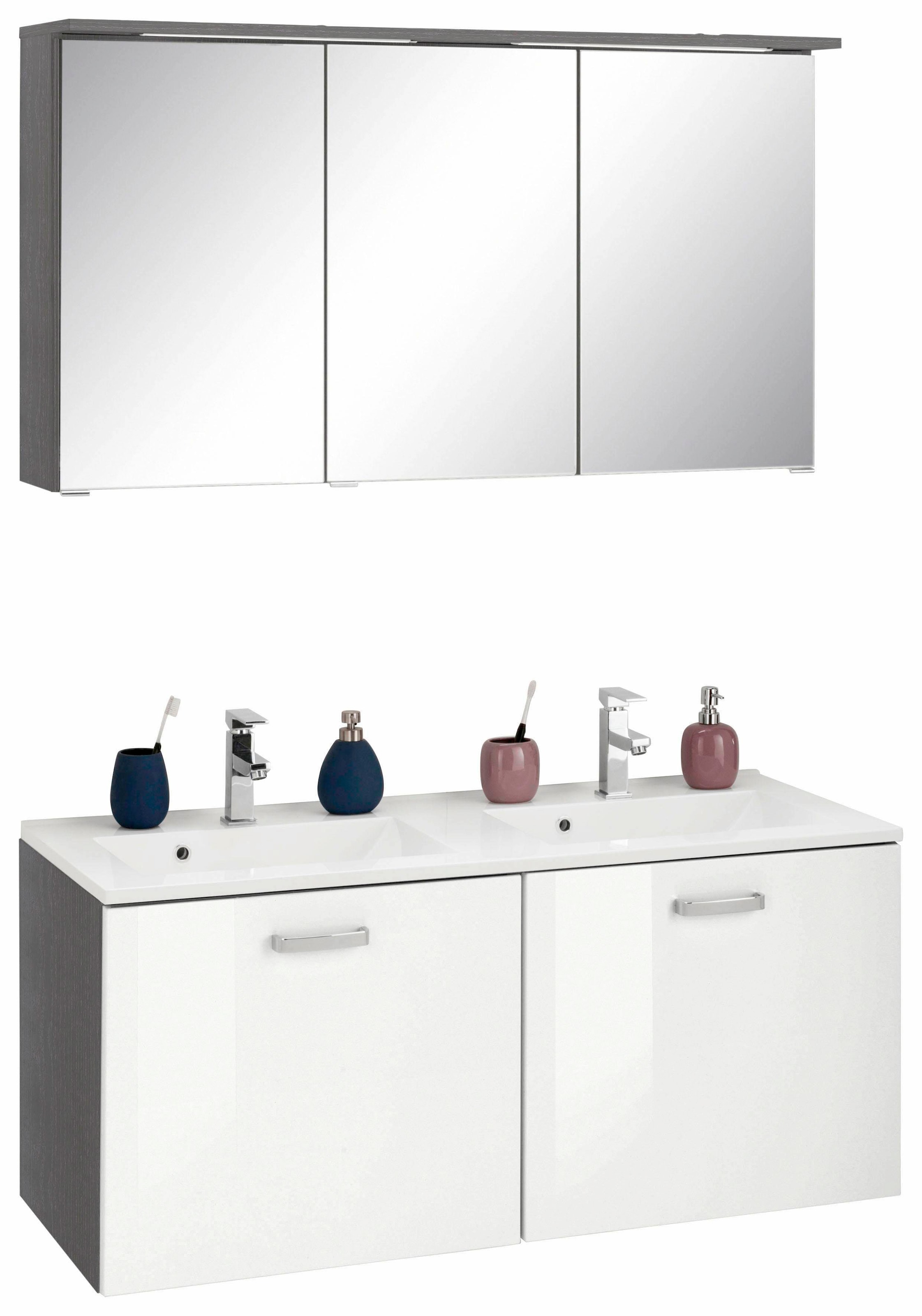 welltime Badmöbel-Set "Ravenna" 2 Stk. tlg. Doppelwaschplatz, Breite 120 cm günstig online kaufen