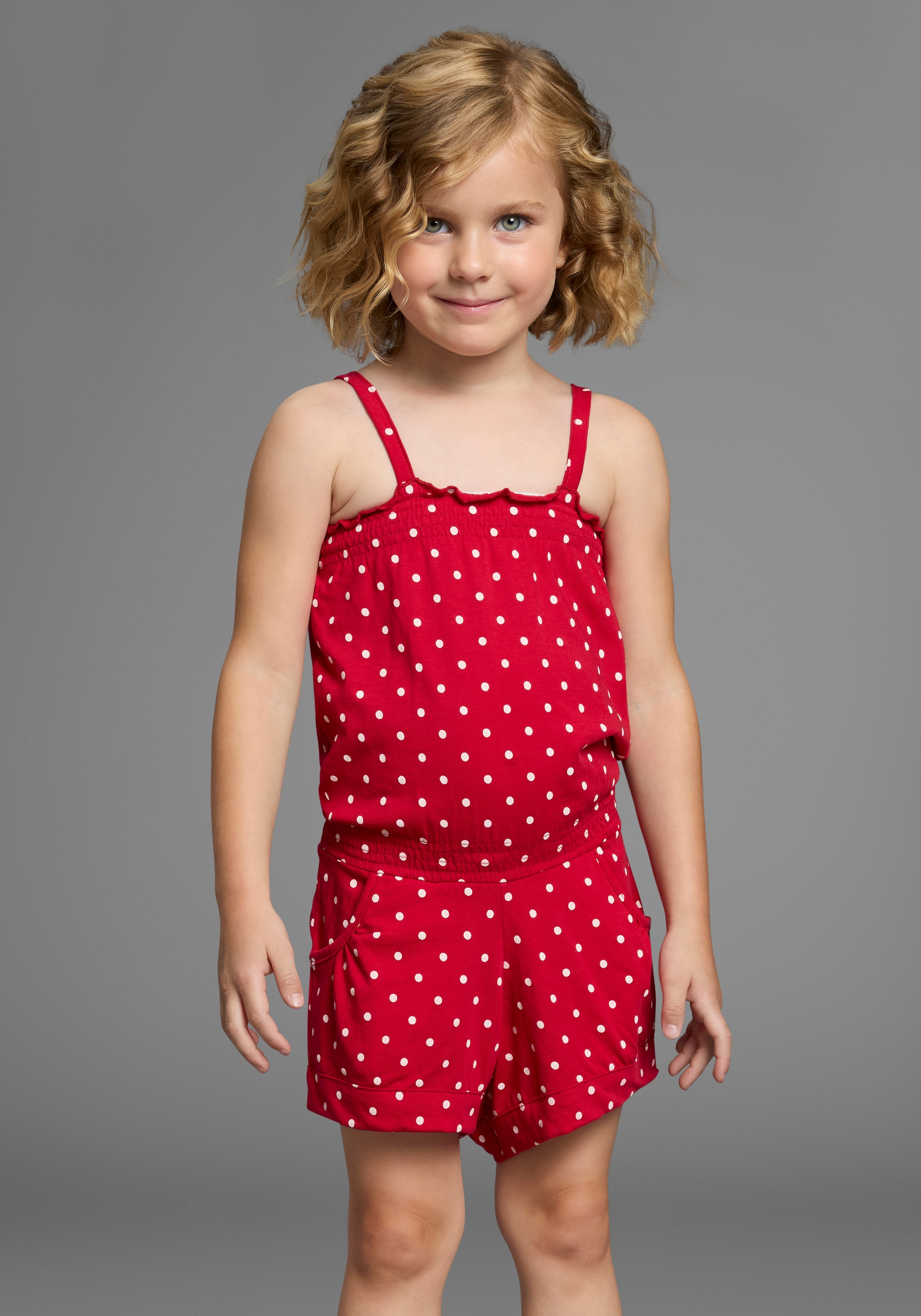 KIDSWORLD Kurzoverall "für kleine Mädchen" niedlich gepunktet