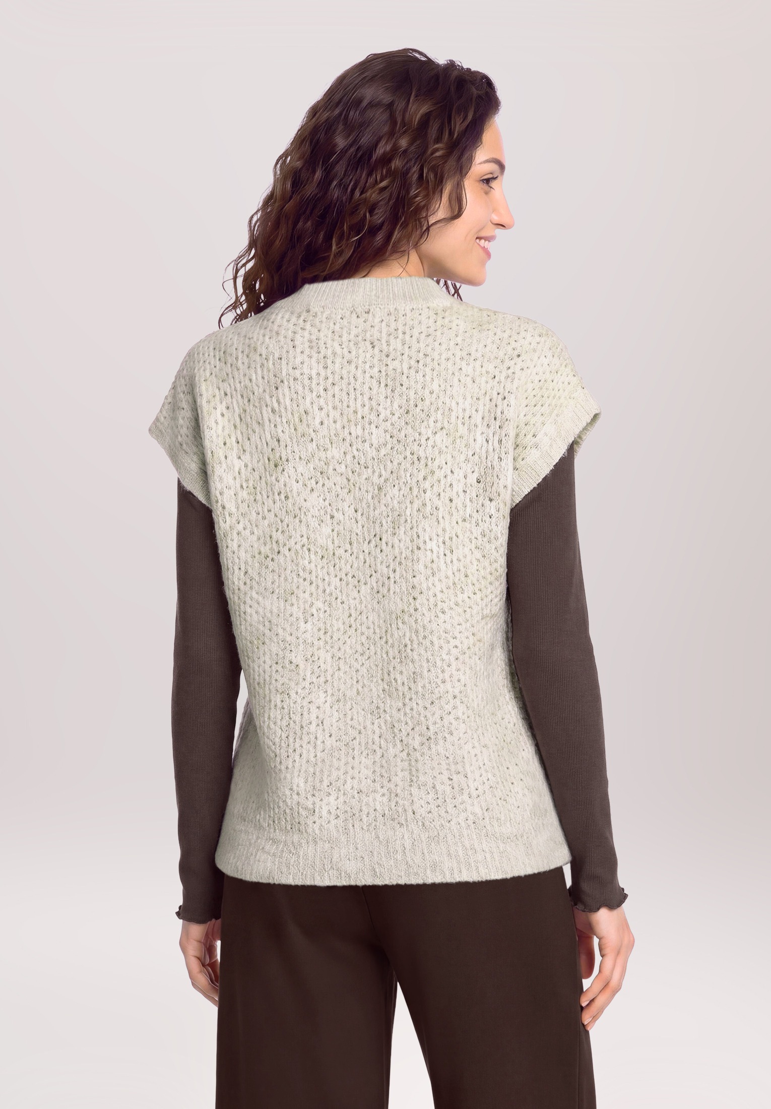 Cartoon Stricktop »Damen mit V-Ausschnitt«