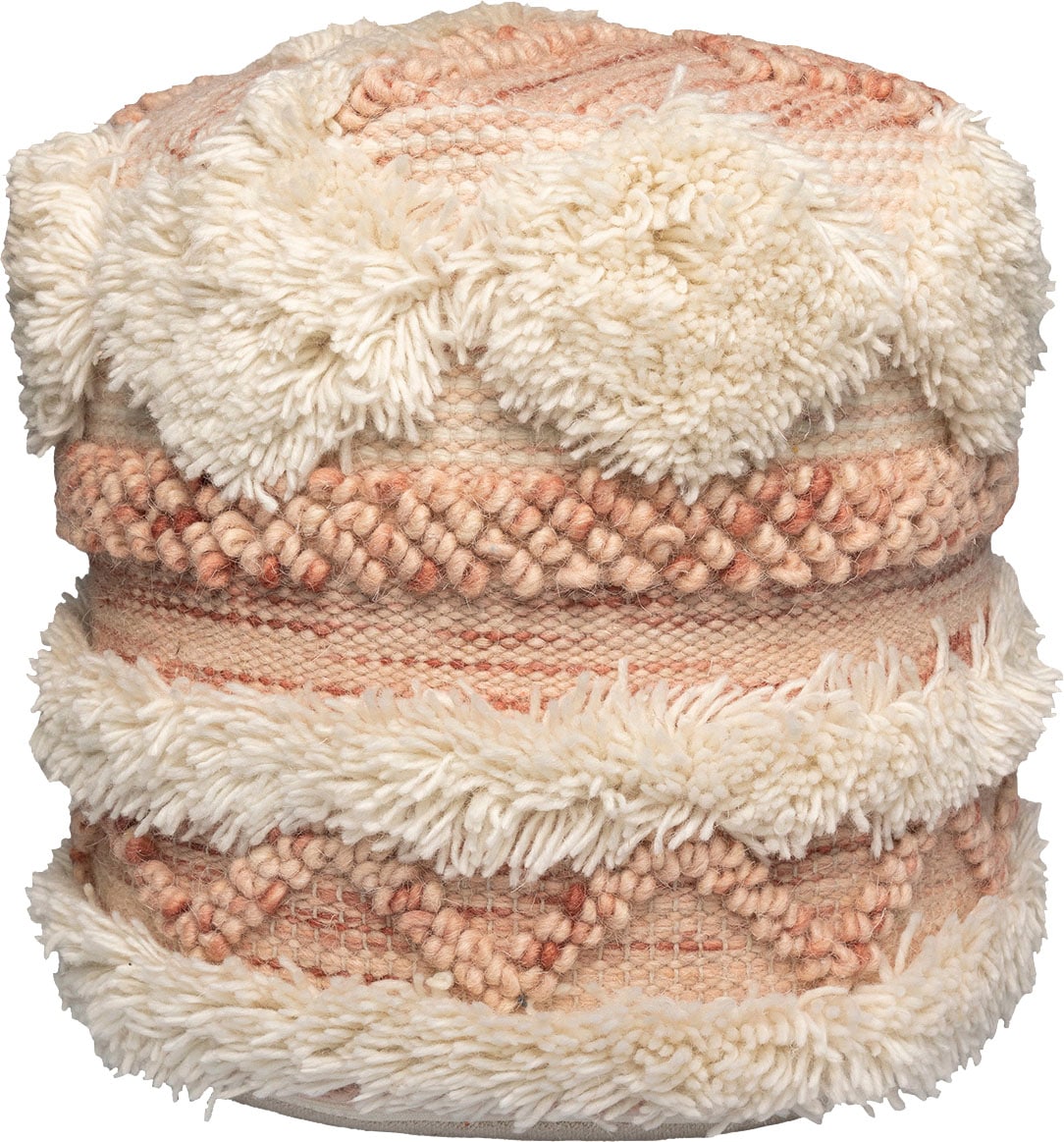 Kayoom Pouf "Bohist 225 35cm x 35cm, Strukturen mit Fransen und Quasten" 1 günstig online kaufen