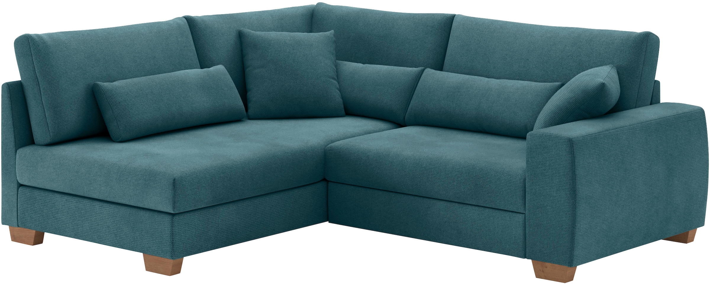 Mr. Couch Ecksofa »Helena L-Form, bis 140 kg belastbar«, mit Taschenfederkern, wahlweise mit Bettfunktion