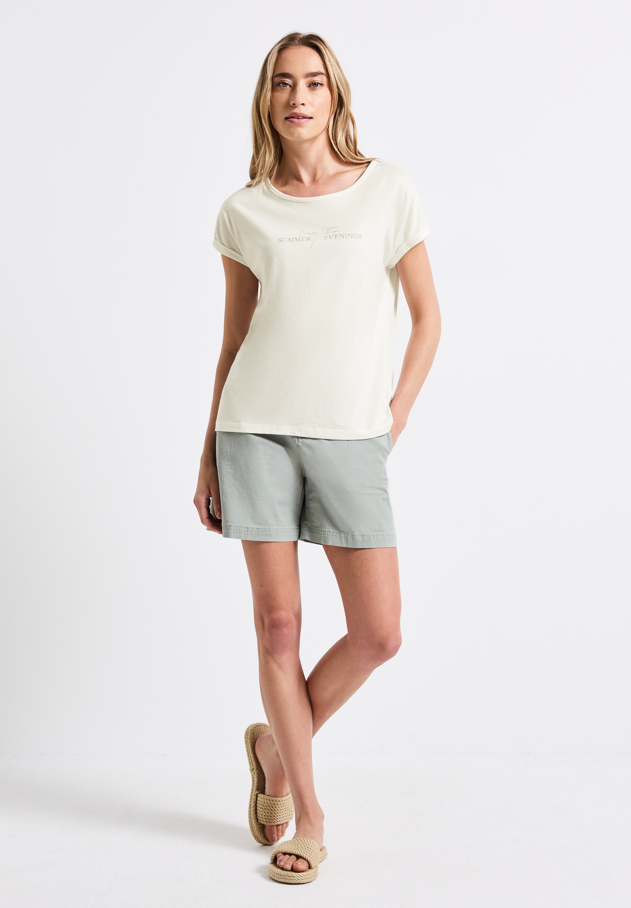 STREET ONE T-Shirt, aus Baumwolle mit Stretchante