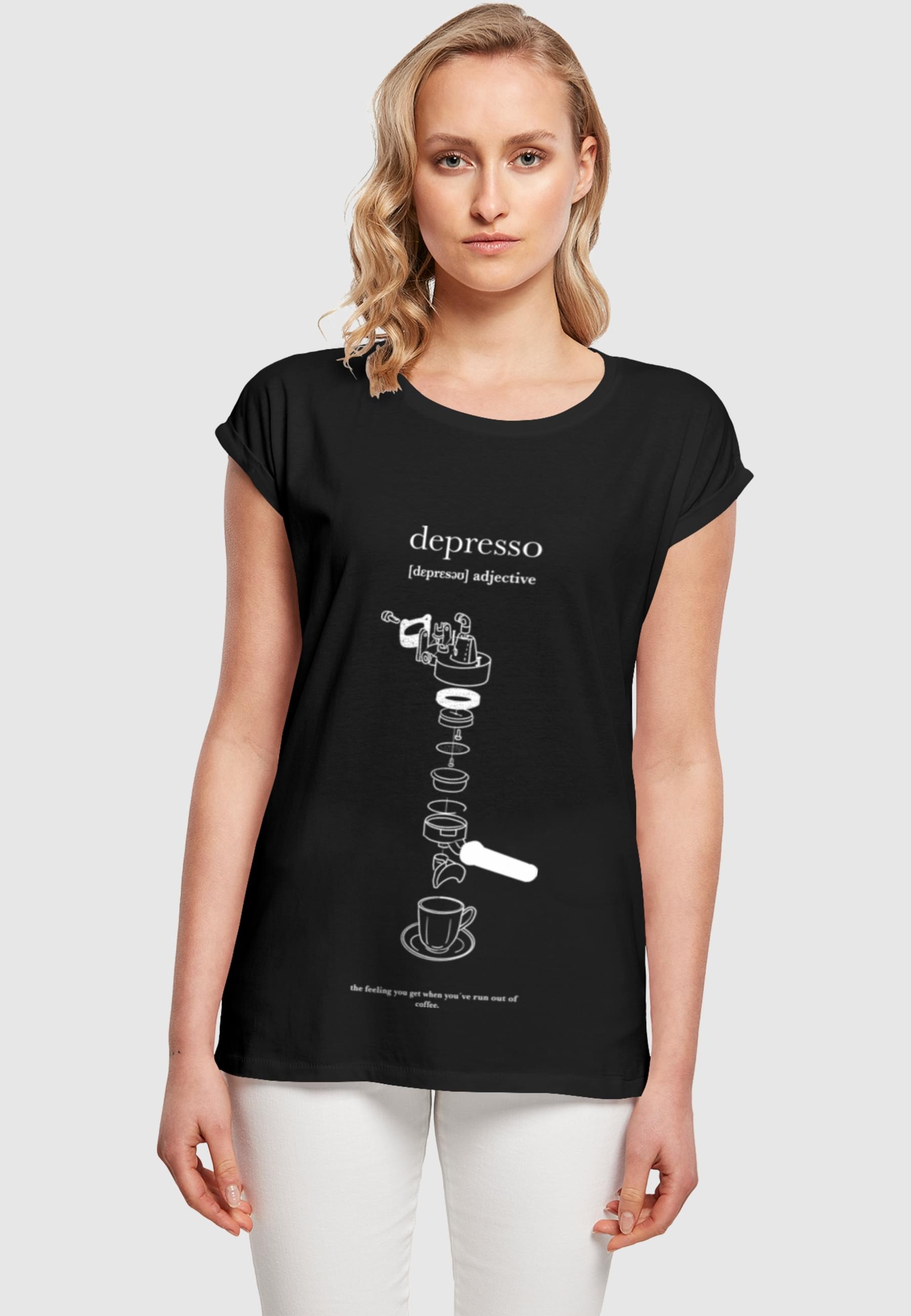 MisterTee T-Shirt »MisterTee Ladies Depresso Extended Shoulder Tee«, (1 tlg.)