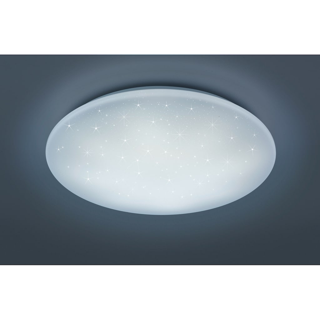 TRIO Leuchten LED Deckenleuchte »Kato«, 1 flammig-flammig, Deckenlampe, weiß, Sternenlichteffekt, Fernbedienung, dimmbar