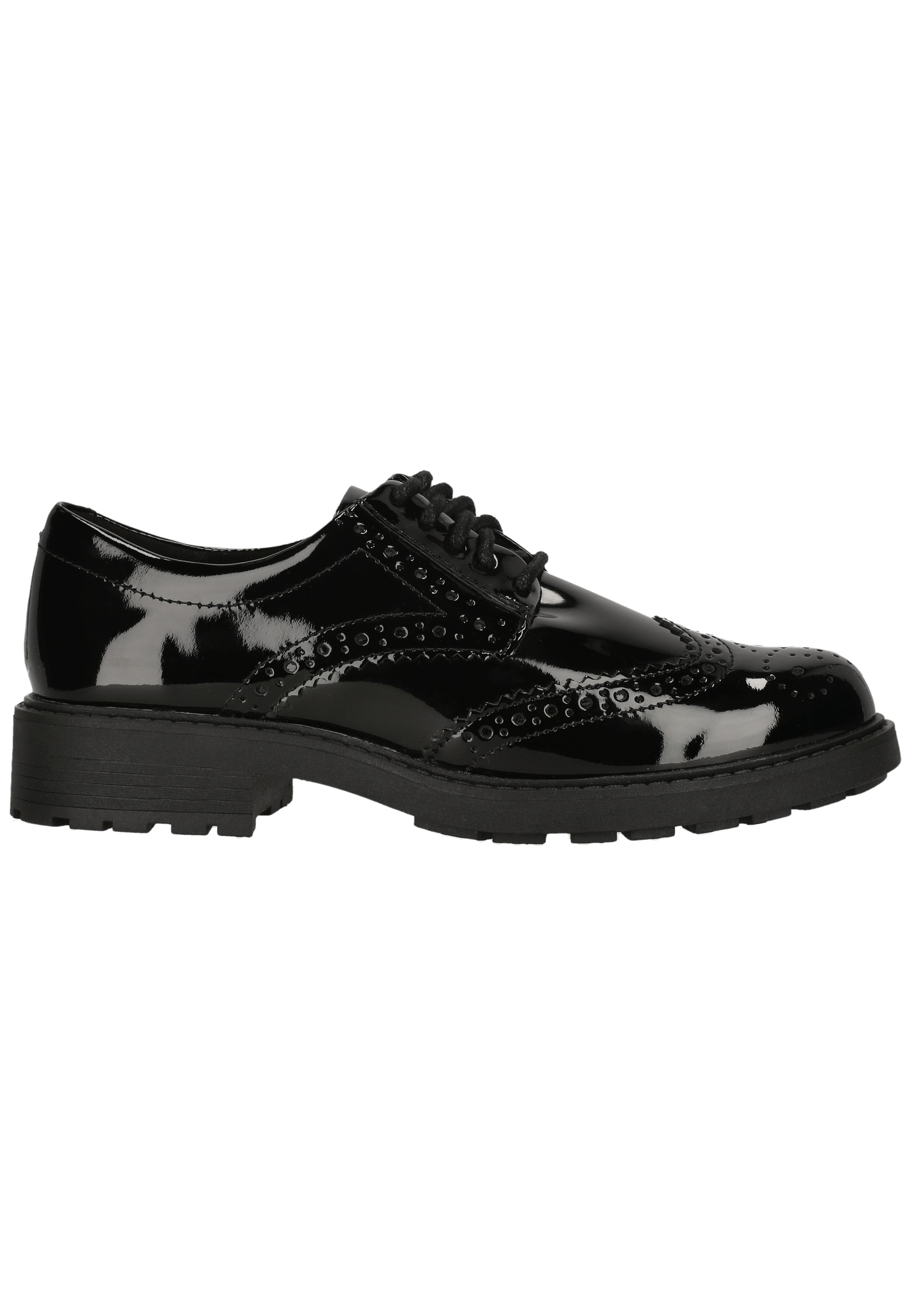 Clarks Schnürschuh »Orinoco2 Limit Black Pat«  mit profilierter Sohle für guten Halt