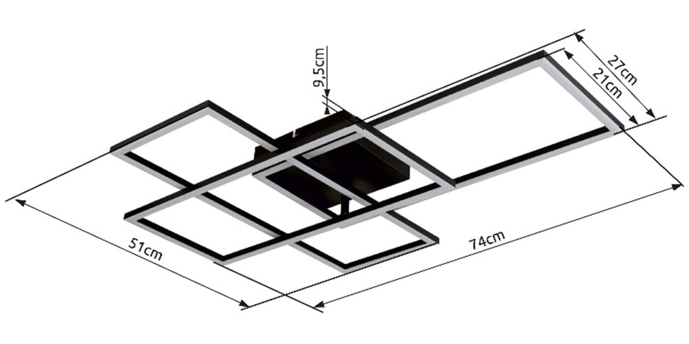 GLOBO LIGHTING LED Deckenleuchte »GABRIEL«, Leuchtmittel LED-Modul | LED fest integriert, Deckenlampe/Wohnzimmer/Schlafzimmer/modern