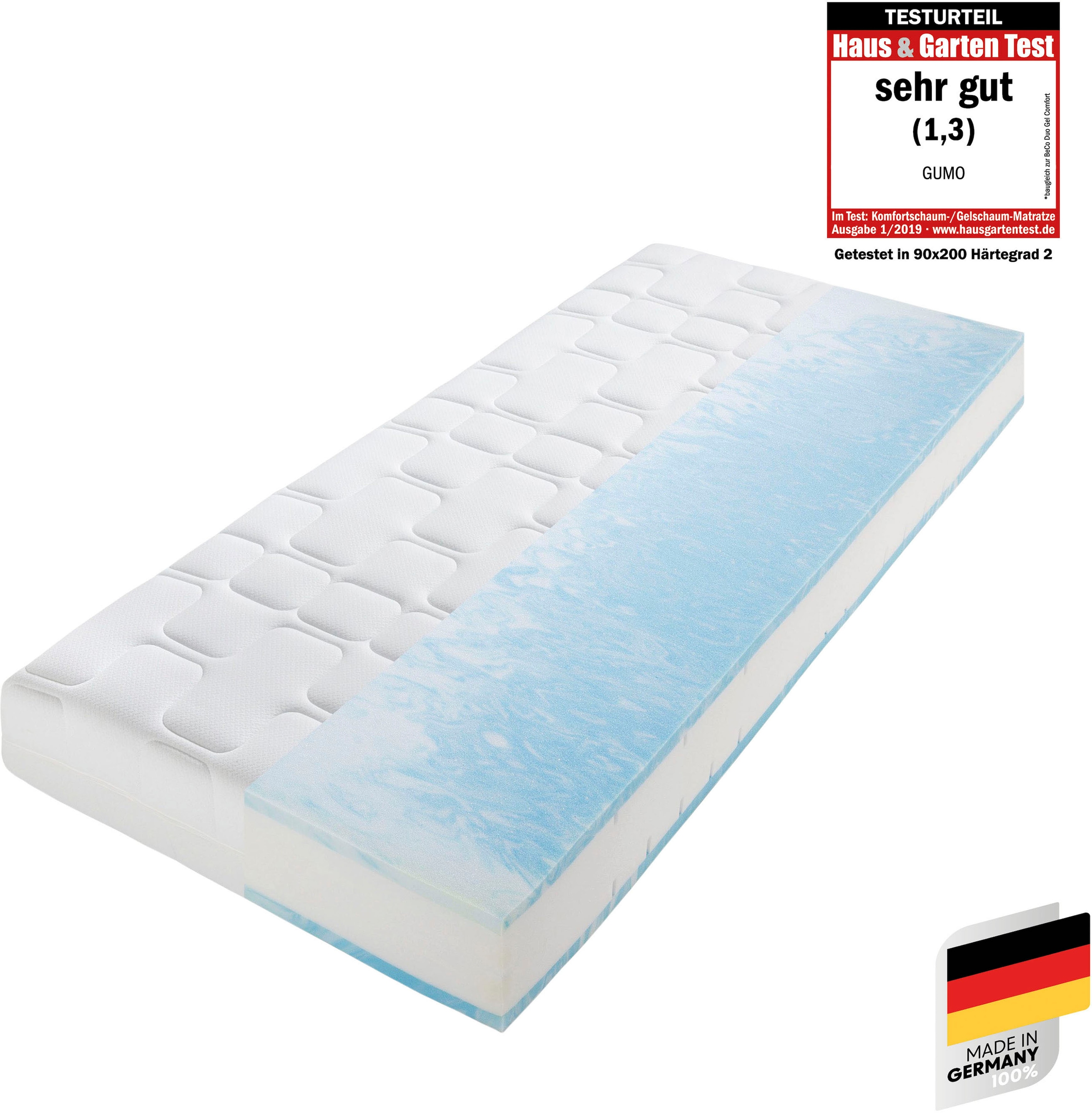 Gelschaummatratze »GUMO MAXX«, 25 cm hoch, Raumgewicht: 30 kg/m³, (1 St.), Matratze in...