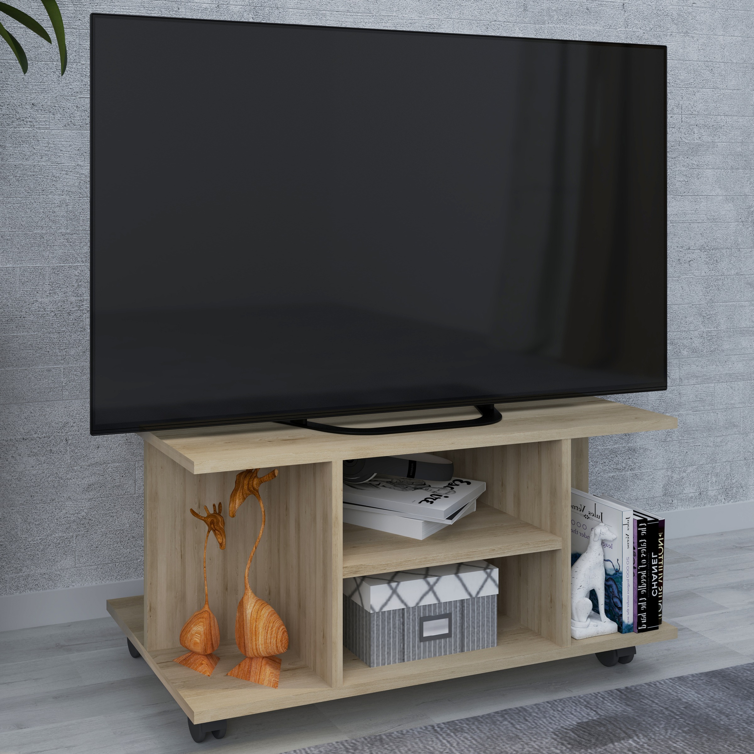 VCM Wohnzimmertisch »Holz TV Lowboard Fernsehregal Rollen Findalo«