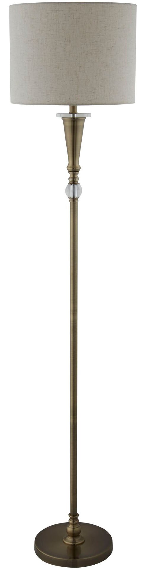 Searchlight Stehlampe »Oscar Floor Lamp - Antique Brass Metal & Linen Shade« E27 1 Stk.