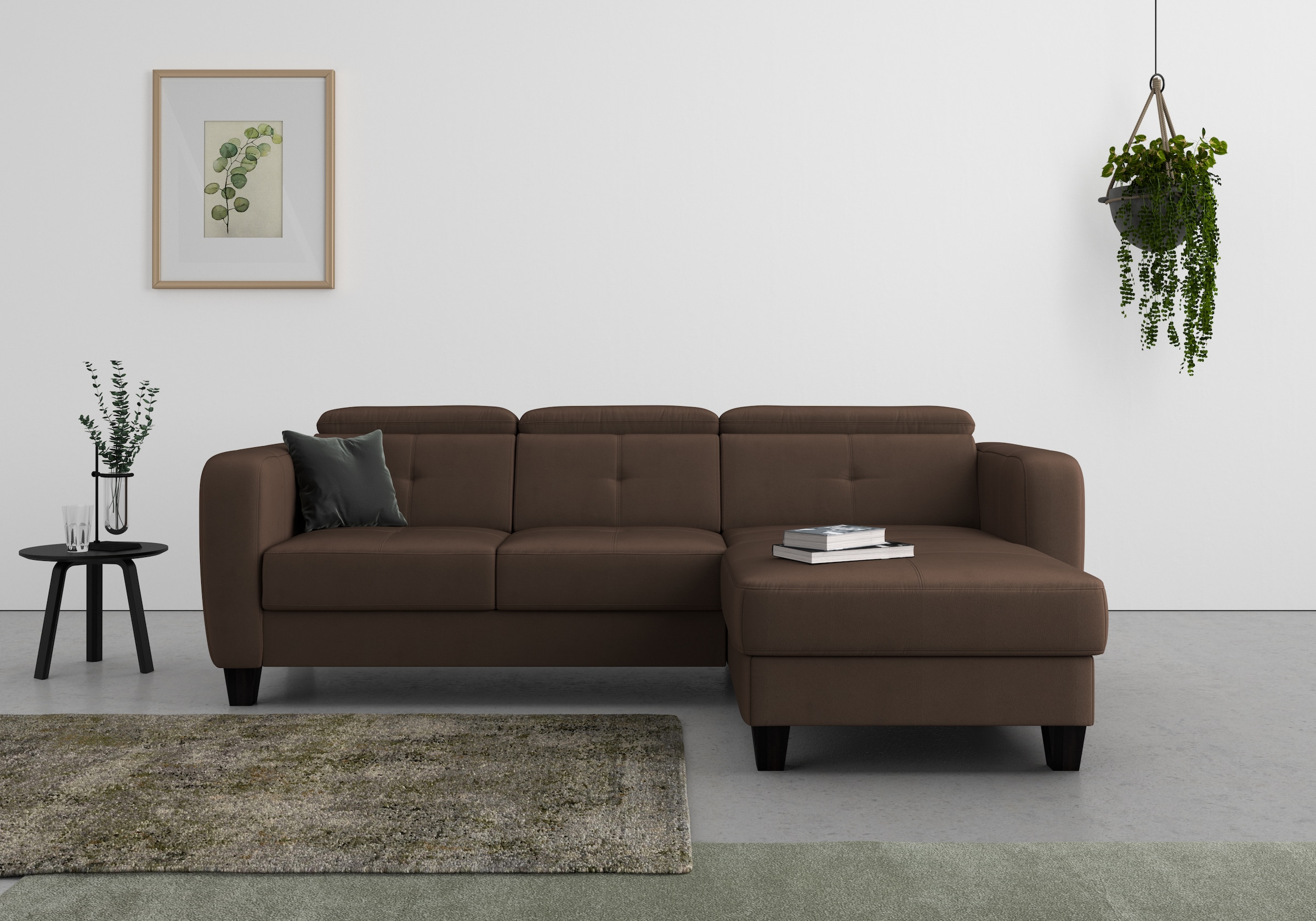 sit&more Ecksofa "Belluci L-Form" inklusive Federkern, wahlweise mit Schlaffunktion und Bettkasten