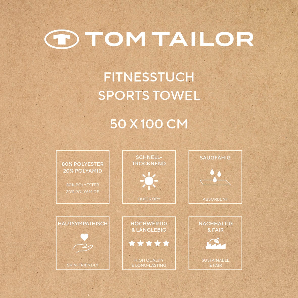 TOM TAILOR HOME Sporthandtuch »Fitnesstuch COLOR BATH«, (1 St.), Logo Prägung, Mikrofaser, weich, schnell trocknend