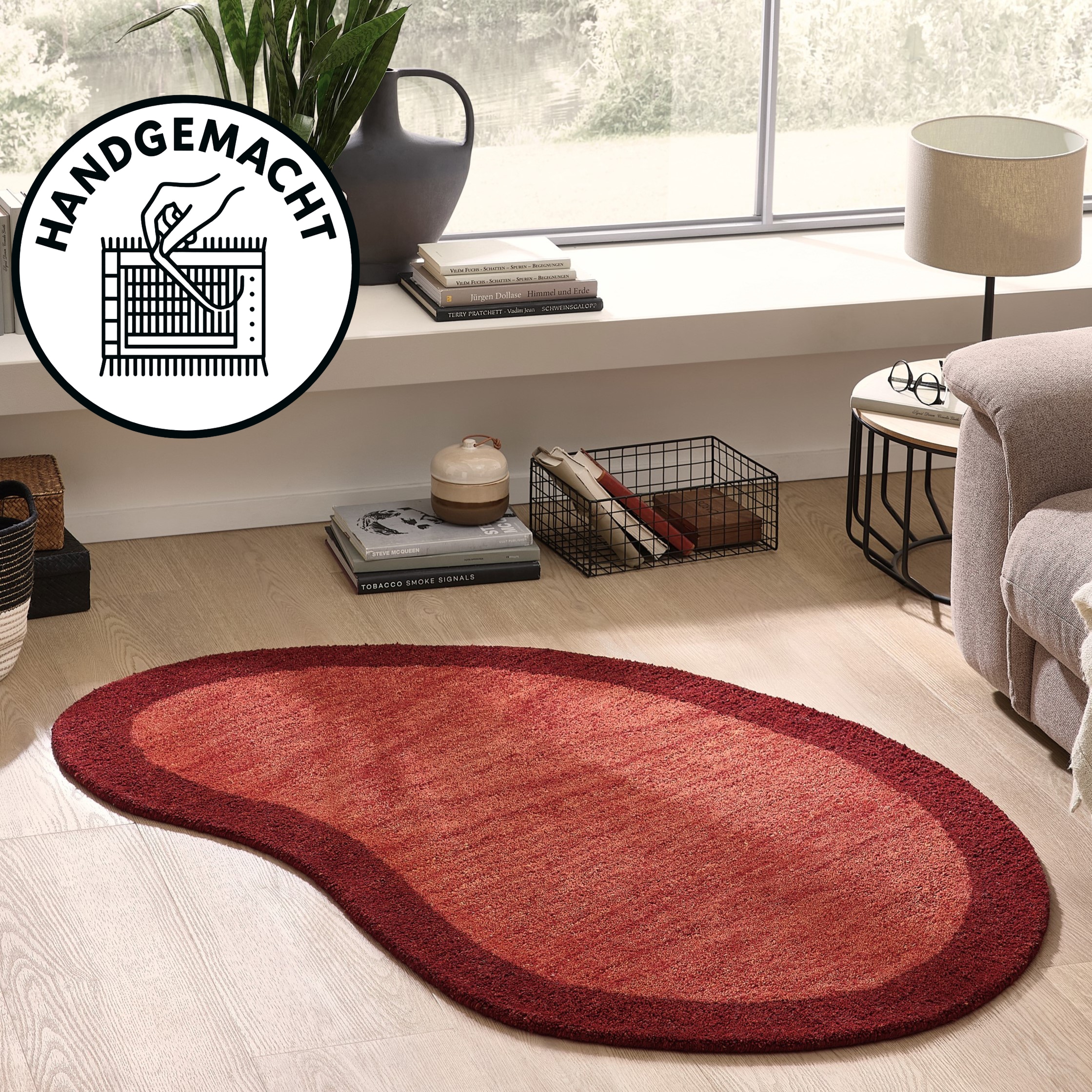 THEKO Wollteppich "Gabbeh Super, Handweb, auch als Läufer erhältlich, reine Wolle" oval 9 mm Höhe Schlafzimmer, Wohnzimmer, Esszimmer, auch als Bettumrandung