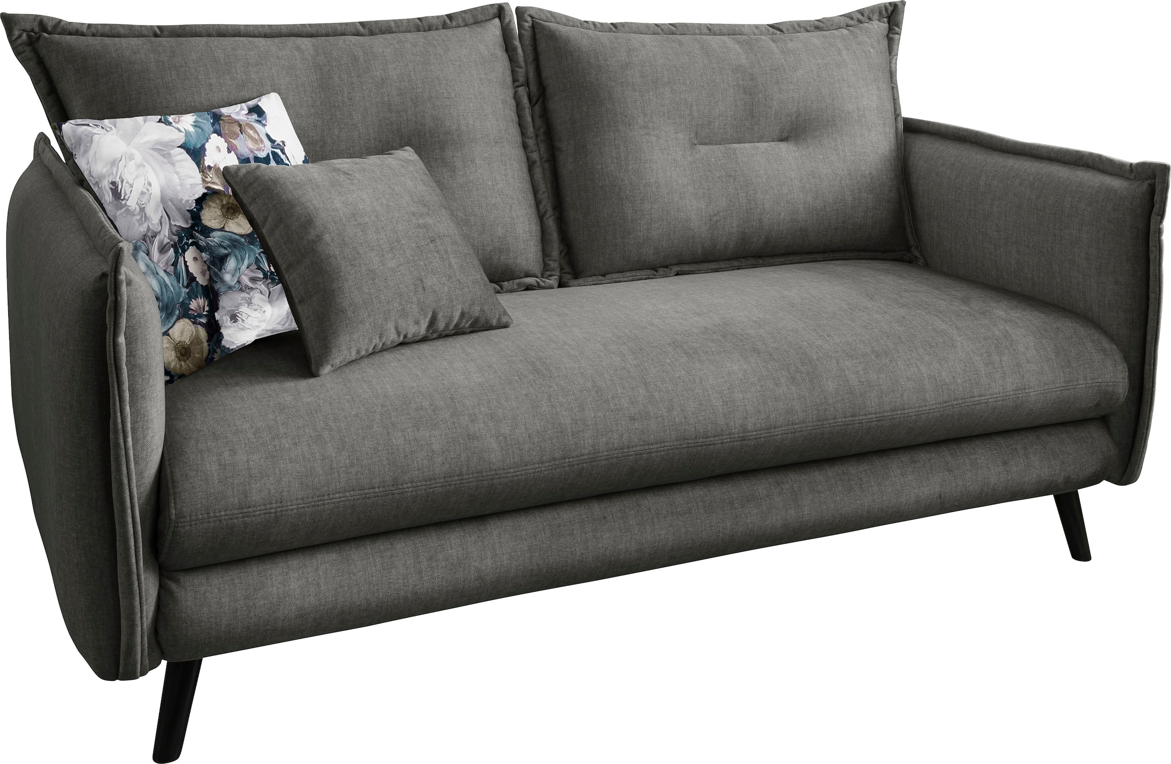 Home affaire 3-Sitzer "Lazio, 183 cm breit, modern und bequem" Velours, inkl. Rücken- und Zierkissen