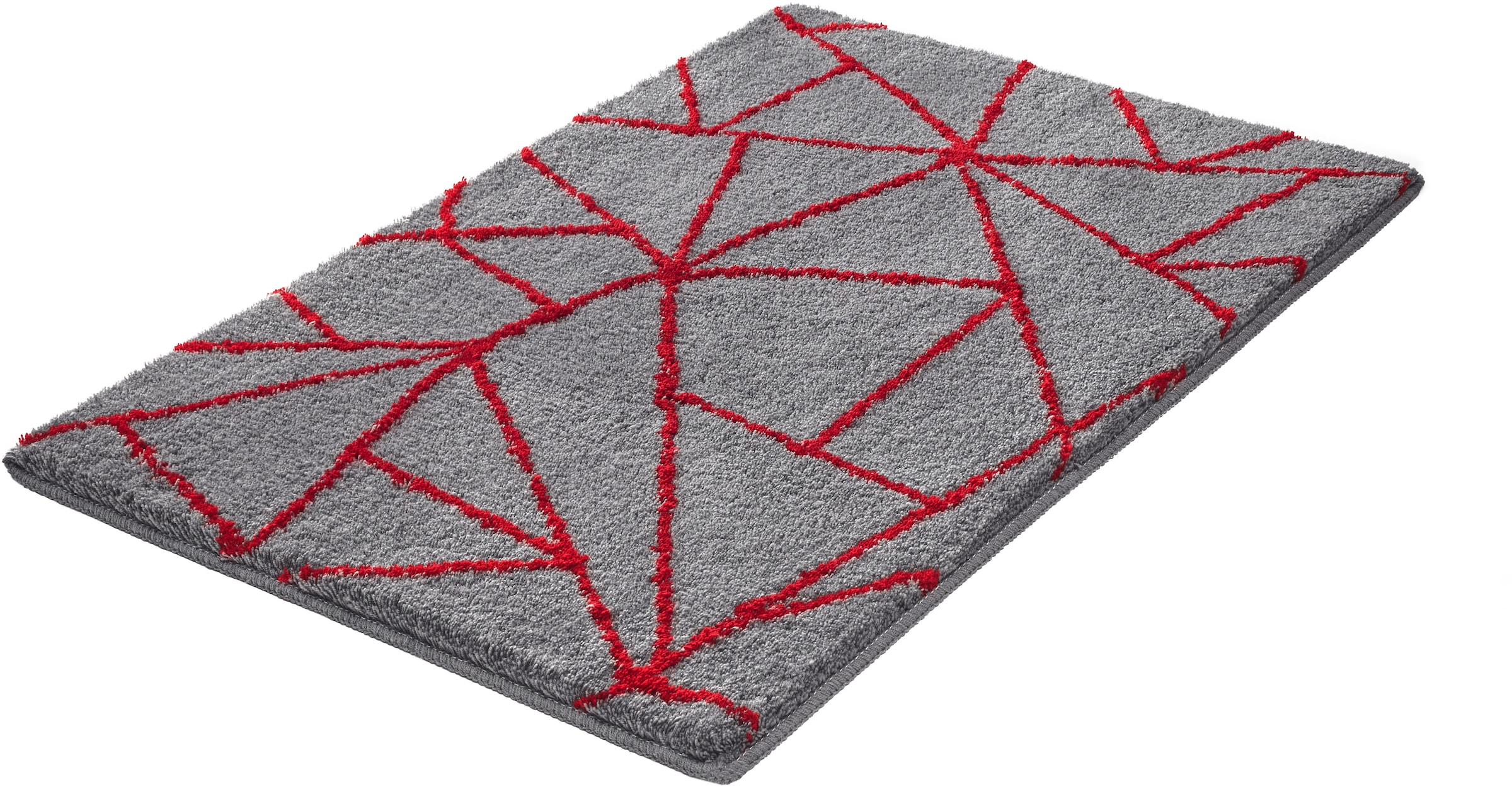 Kleine Wolke Badematte ""Bondi", Badvorleger, Badezimmer Teppich" Höhe 20 mm rutschhemmend beschichtet fußbodenheizungsgeeignet Badteppich, modernes geometrisches Design, weicher Hochflor