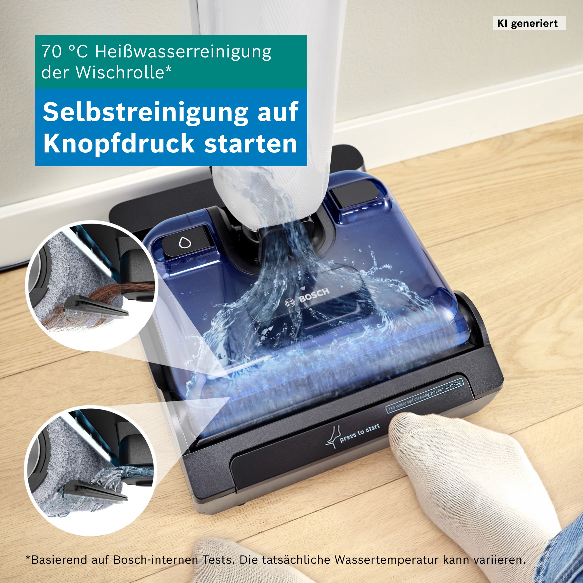 BOSCH Nass-Trocken-Sauger »OneFlow Serie 4 BHF41WM/BHF41WS, Selbstreinigung, 24.000 PA Saugkraft« Anti-Haarverwicklung, LED-Licht, Schnelltrocknung, 40 min Akku / 150m²