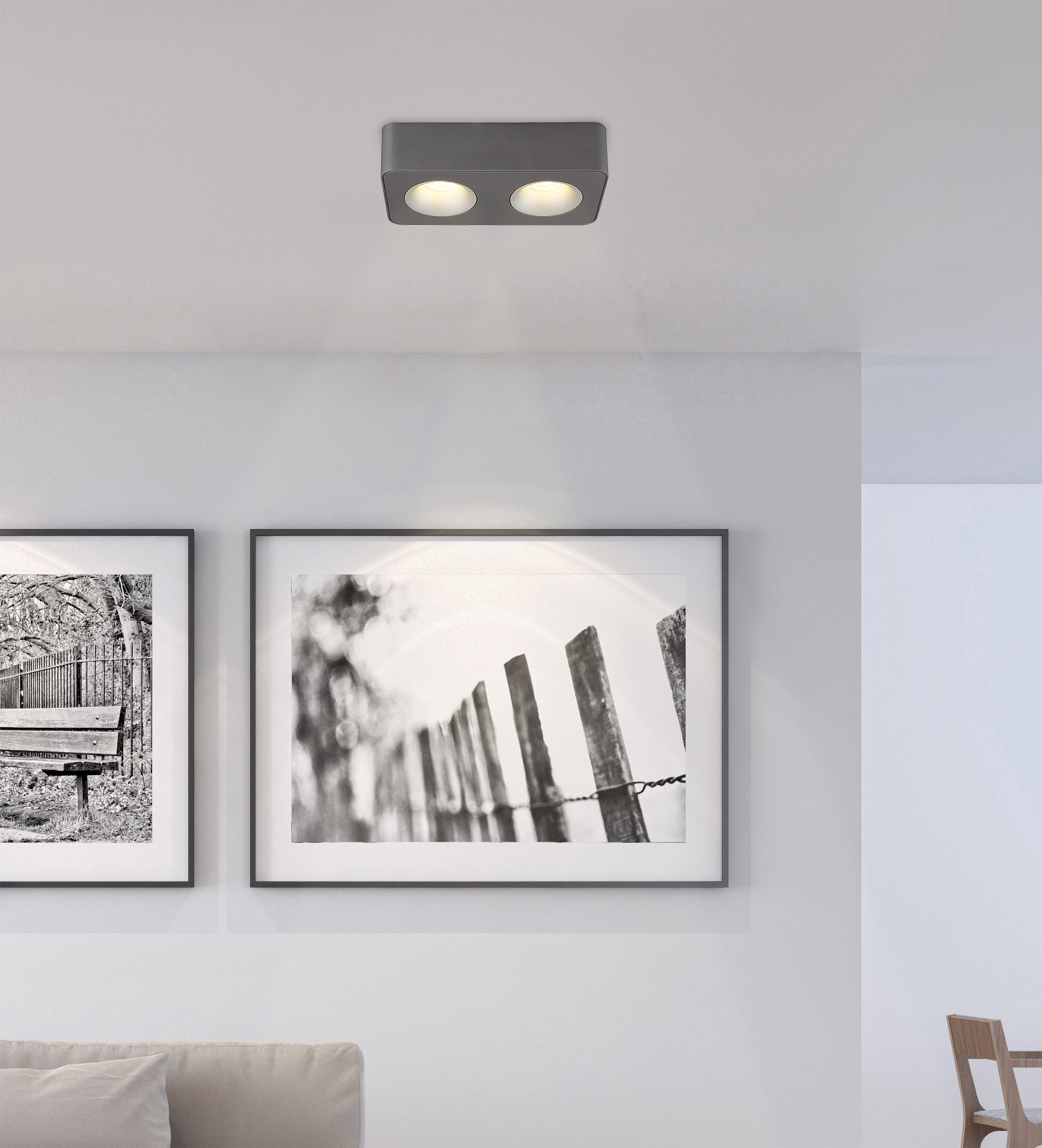 GLOBO LIGHTING LED Deckenstrahler »HANGARAU«, Leuchtmittel LED-Modul | LED fest integriert, Spot/grau/3000K/Flur/Wohnbereich/LxBxH: 1800x85x185mm