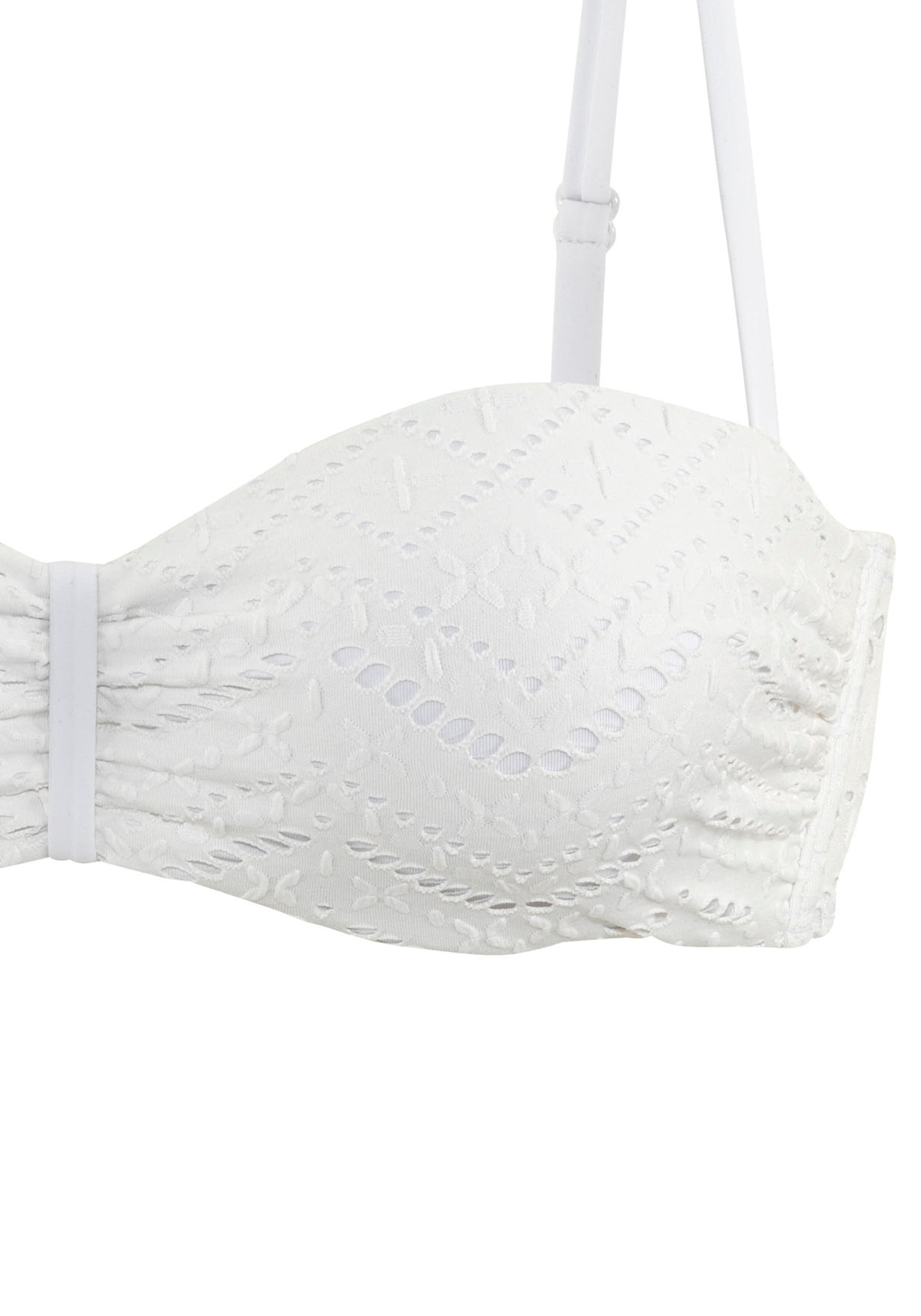 LASCANA Bügel-Bandeau-Bikini-Top »Omara«, mit Lochstickerei