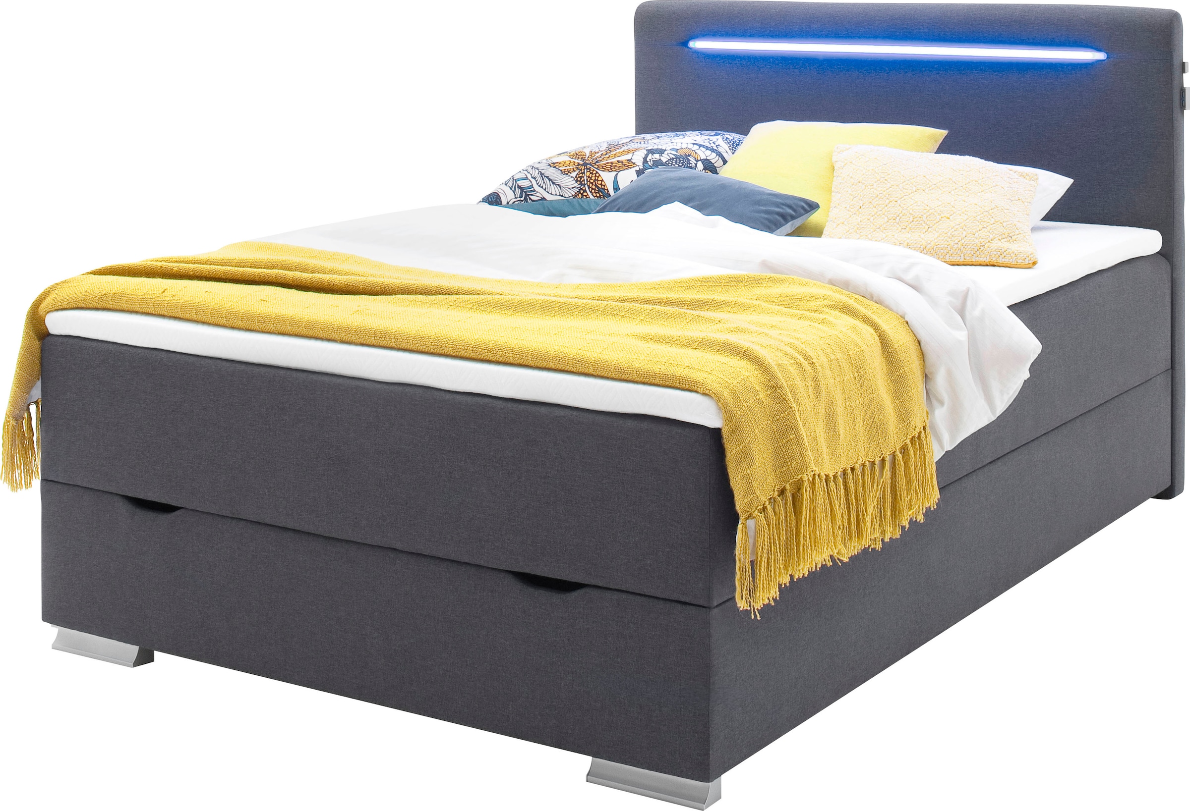 meise.möbel Boxspringbett »Las Vegas«, Füße und Kopfteil mit LED-Beleuchtung, mit... kaufen