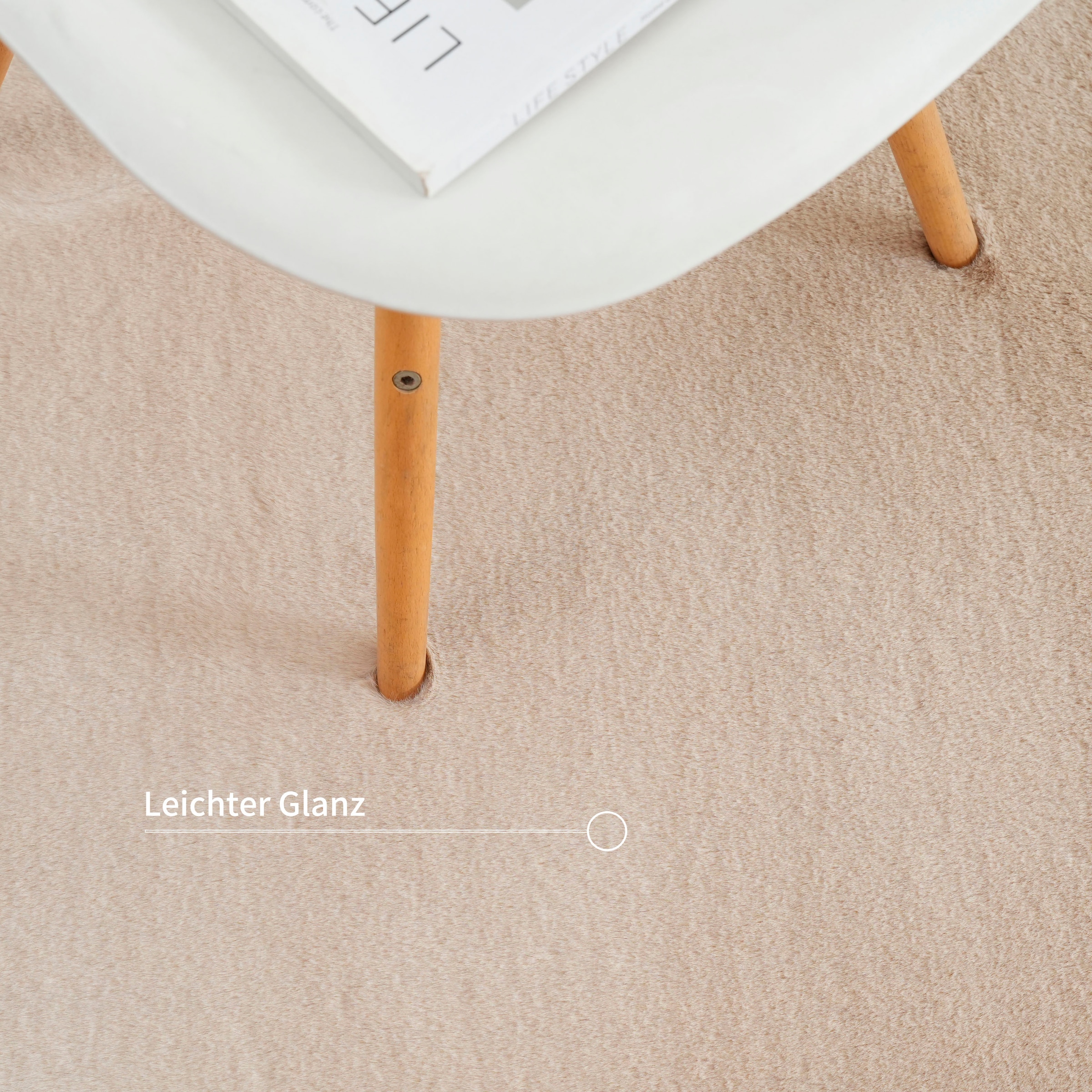 Bruno Banani Fellteppich »Rabbit 2, Kunstfell Teppich, Modern«, rechteckig, 25 mm Höhe, Kaninchenfell-Haptik, sehr weich, Wohnzimmer, Schlafzimmer, Esszimmer