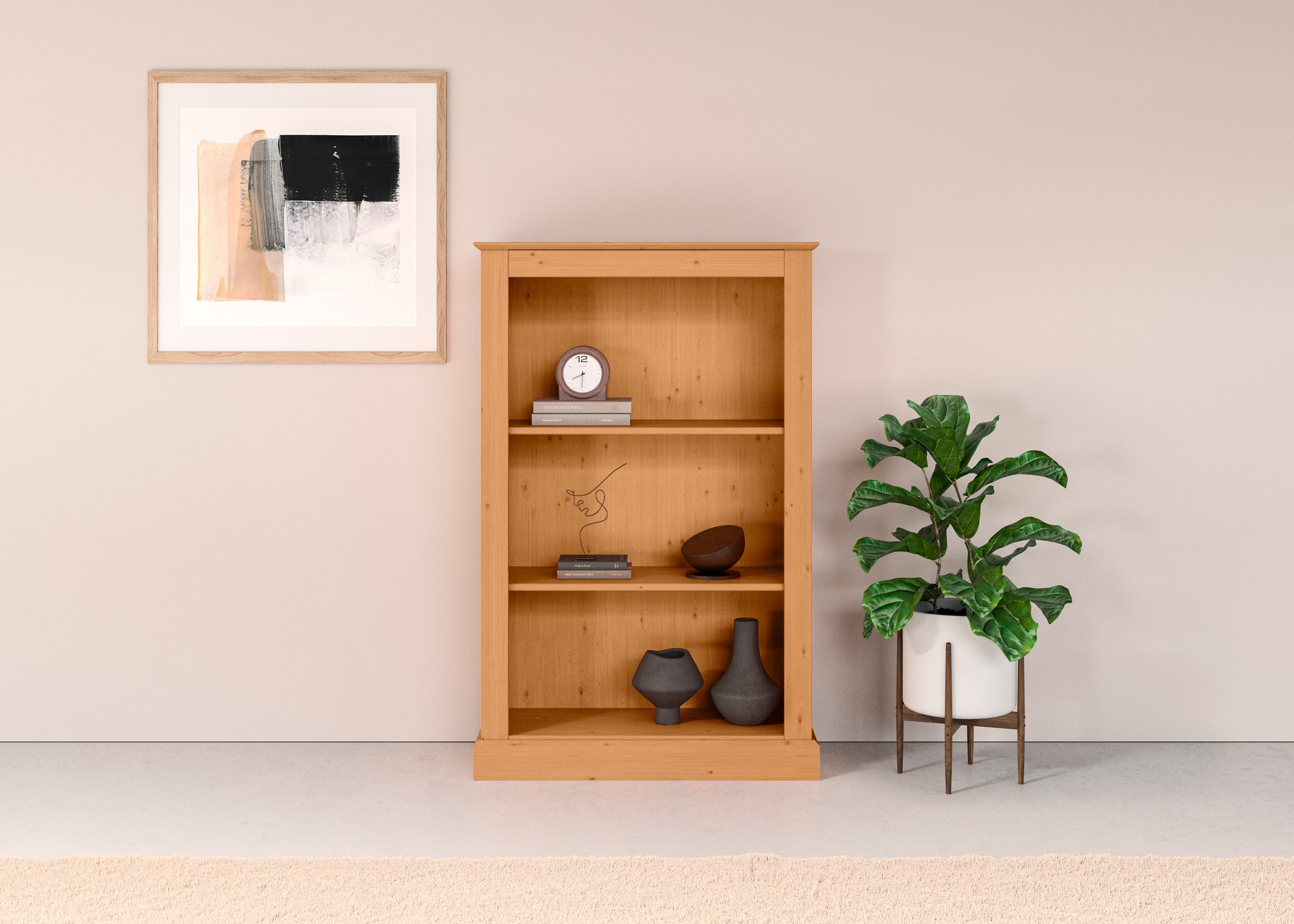 OTTO home Bücherregal "Liotta" Mit Sockel und 2 Regalböden günstig online kaufen