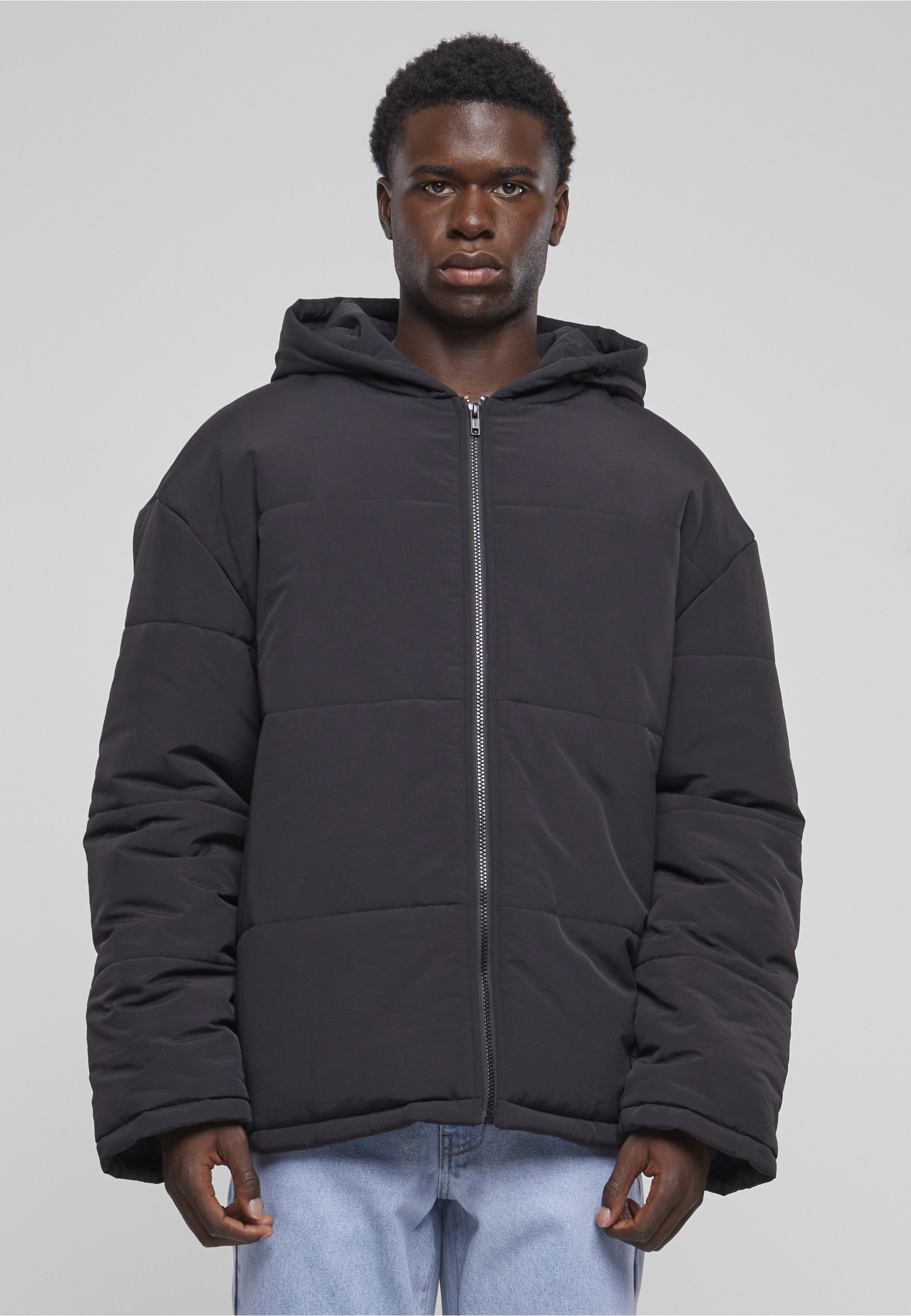URBAN CLASSICS Allwetterjacke »Urban Classics Herren Hooded Block Puffer Jacket« 1 Stk. tlg. mit Kapuze