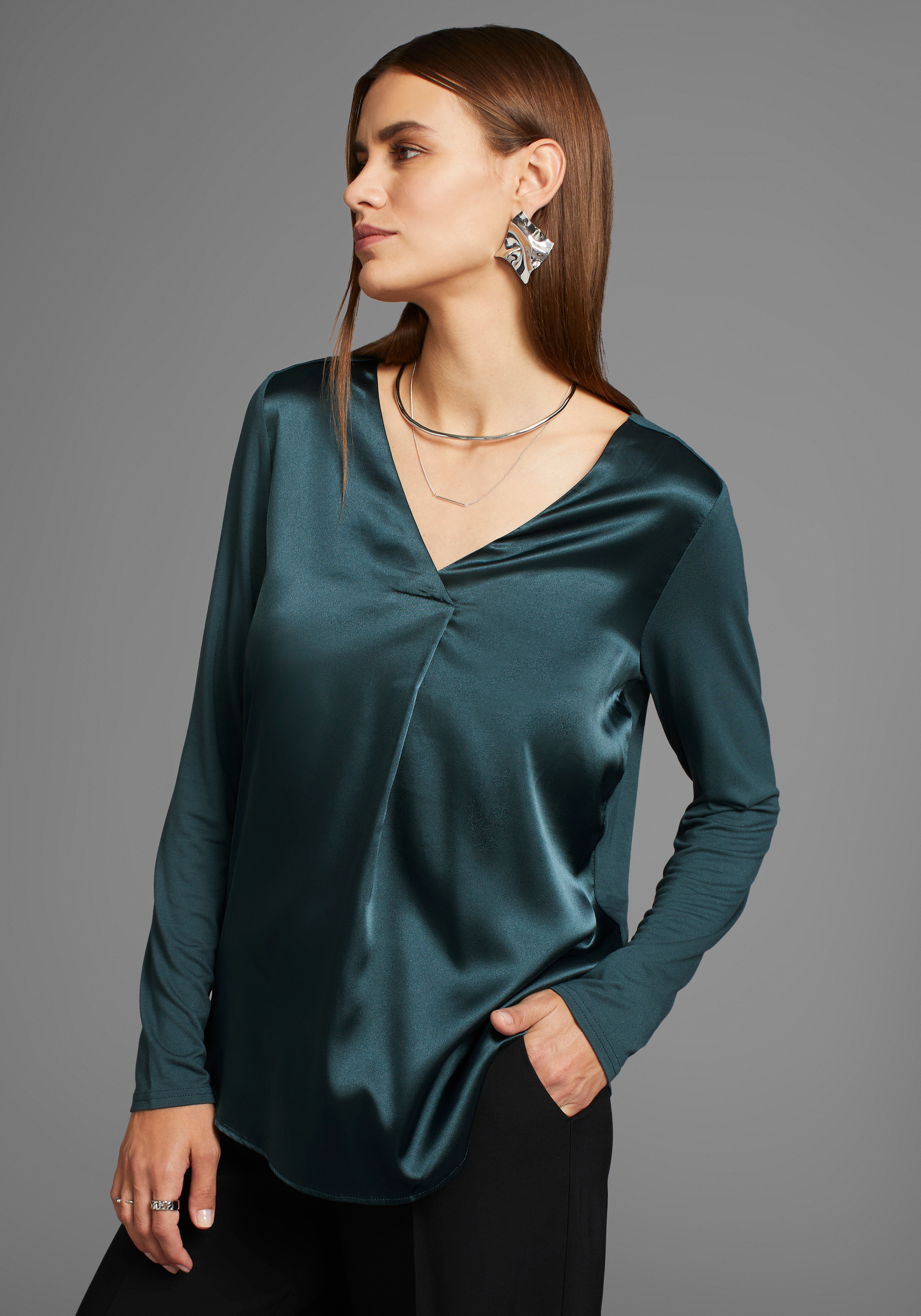 HECHTER PARIS Shirtbluse, mit V-Ausschnitt- NEUE KOLLEKTION